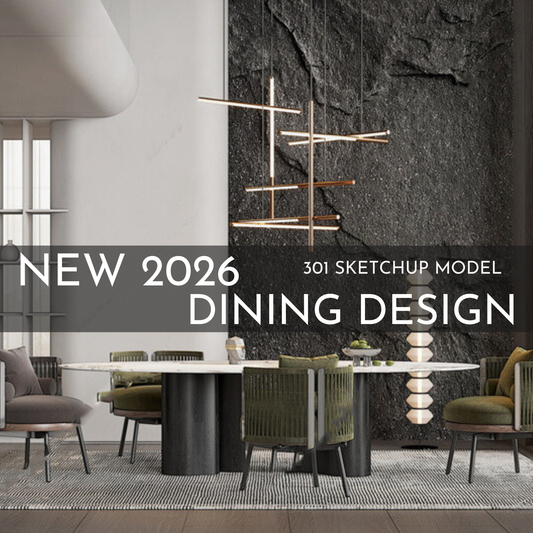 2026 NEW Dining - 301 Sketchup 3D Model Interior Design Model