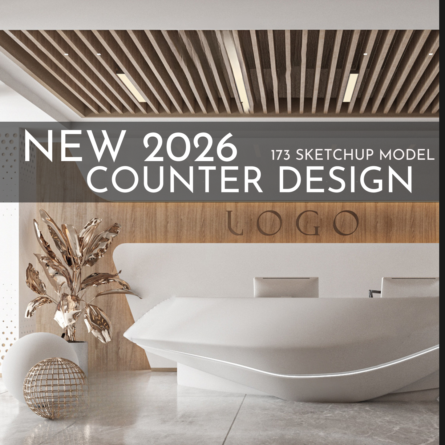 Counter Design | 173 SketchUp 3D Models | Commercial Interior Asset Full Bundle