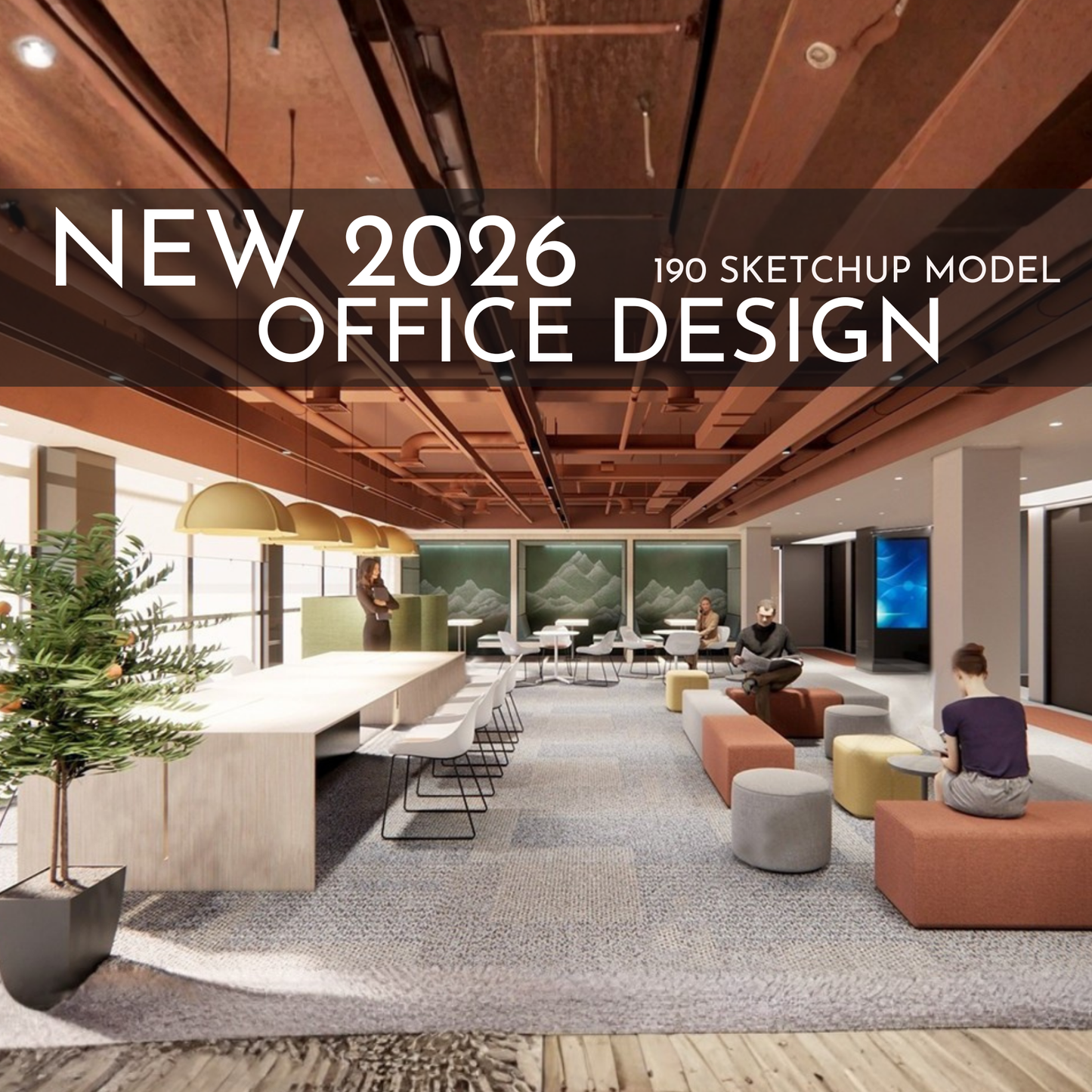 Office Design | 190 SketchUp 3D Models | Corporate Interior Asset Full Bundle