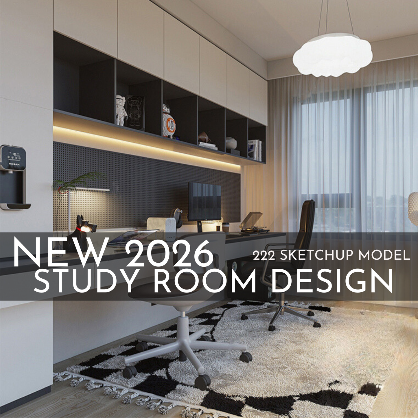 222 Study Room SketchUp 3D Models | 2026 New Design | Interior Asset Pack