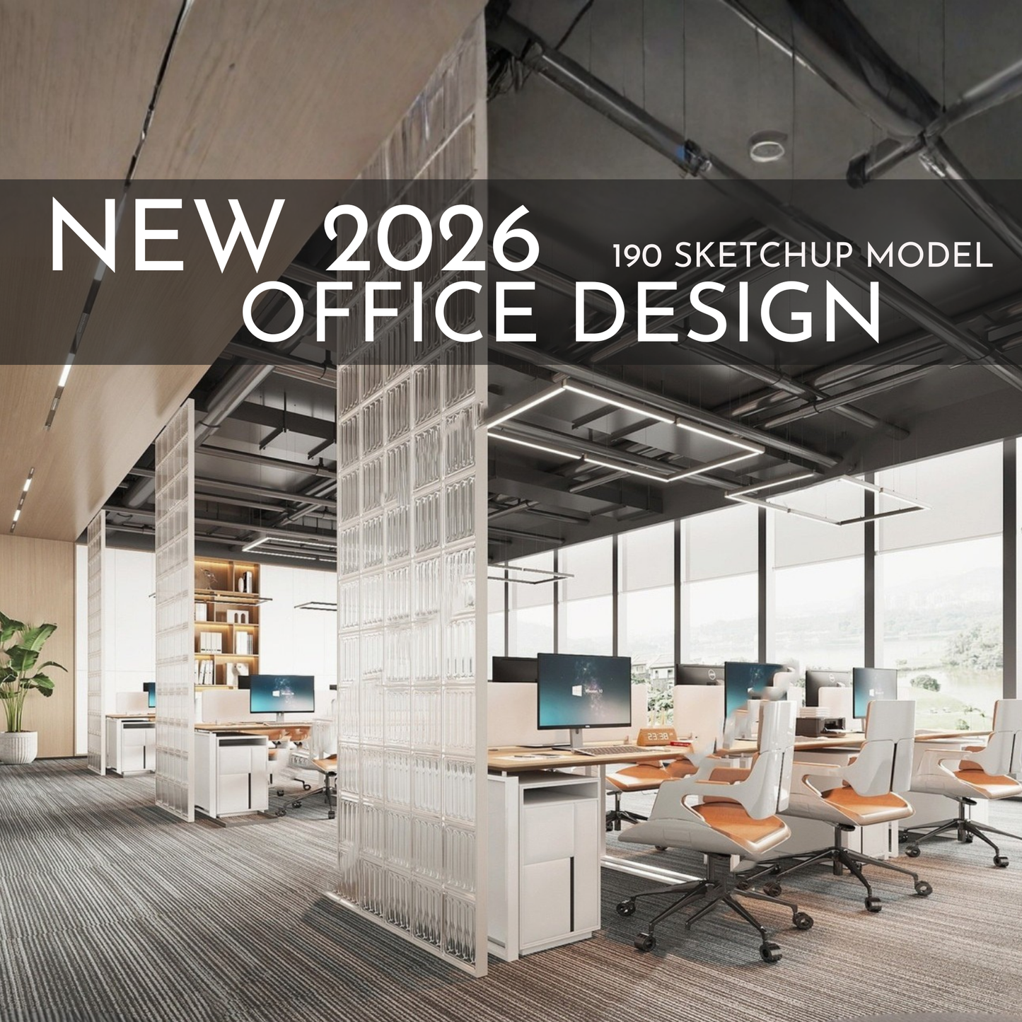 Office Design | 190 SketchUp 3D Models | Corporate Interior Asset Full Bundle