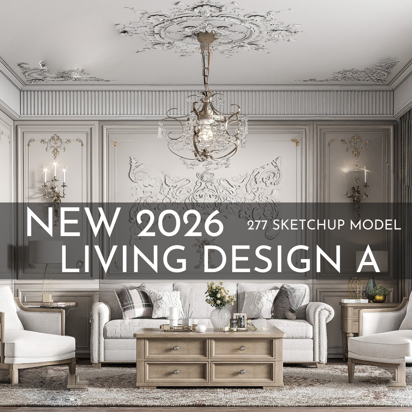 277 Living Room Design A SketchUp 3D Models | 2026 New Design | Interior Asset Pack