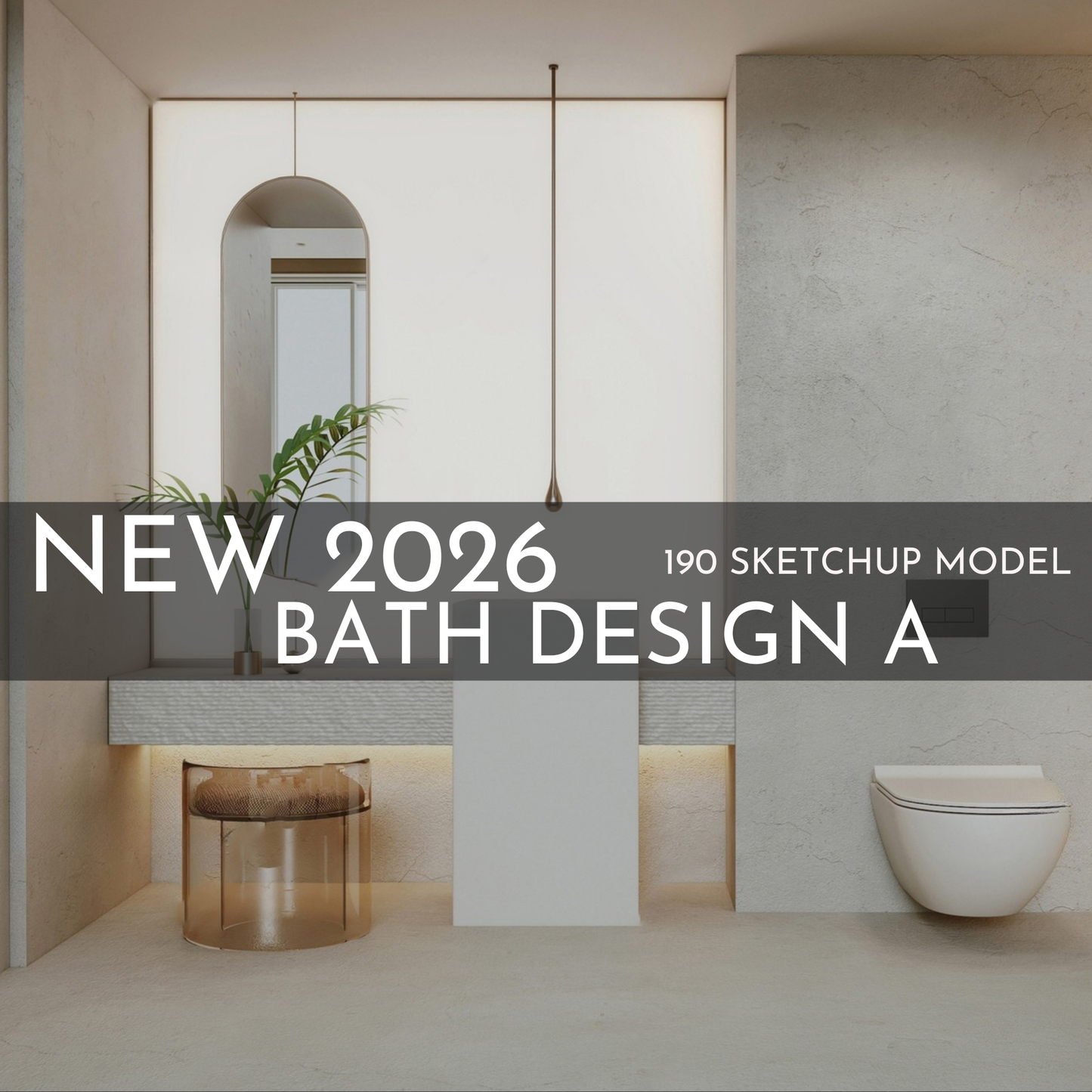 190 Bathroom SketchUp 3D Models | 2026 New Bath Design A | Interior Design Asset Pack