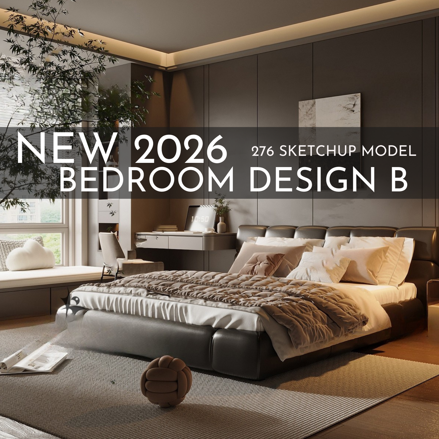 2026 New Bedroom Design B – 276 SketchUp 3D Models | Interior Asset Pack