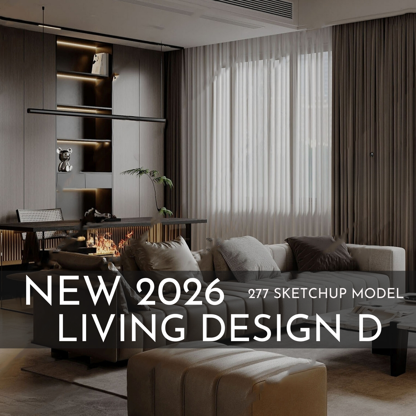 277 Living Room Design D SketchUp 3D Models | 2026 New Design | Interior Asset Pack