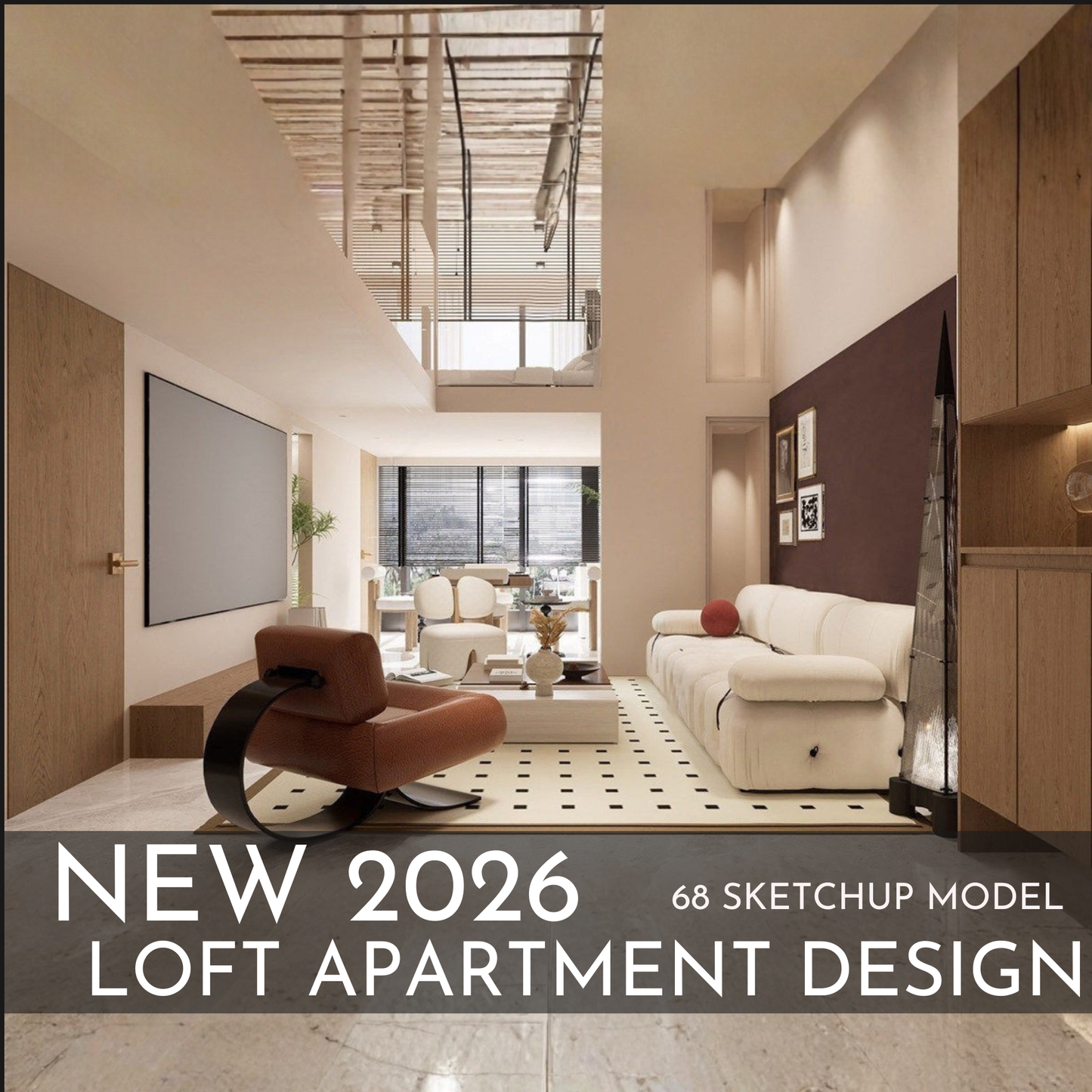 68 Loft Apartment SketchUp 3D Models | Modern Interior Asset Pack
