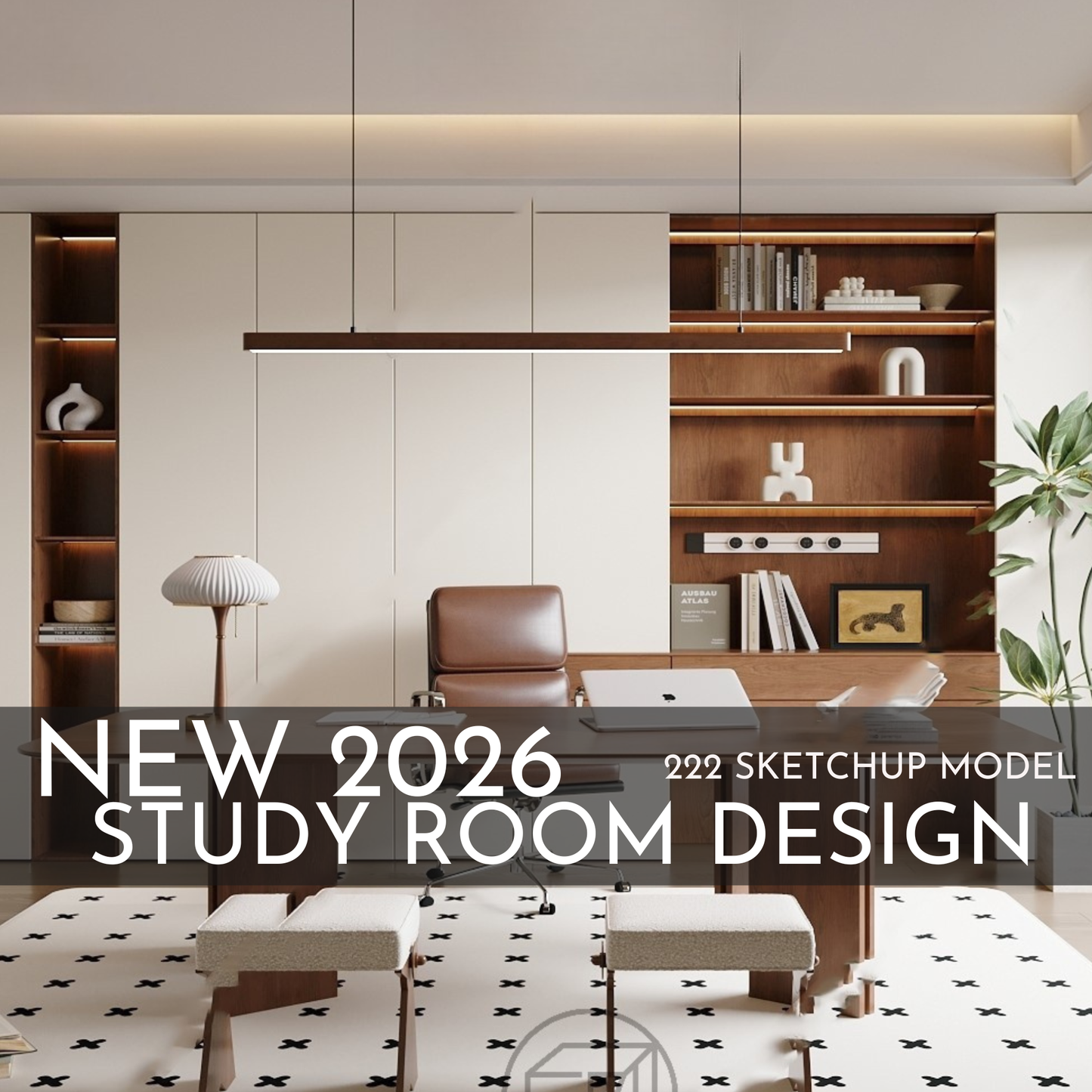 222 Study Room SketchUp 3D Models | 2026 New Design | Interior Asset Pack