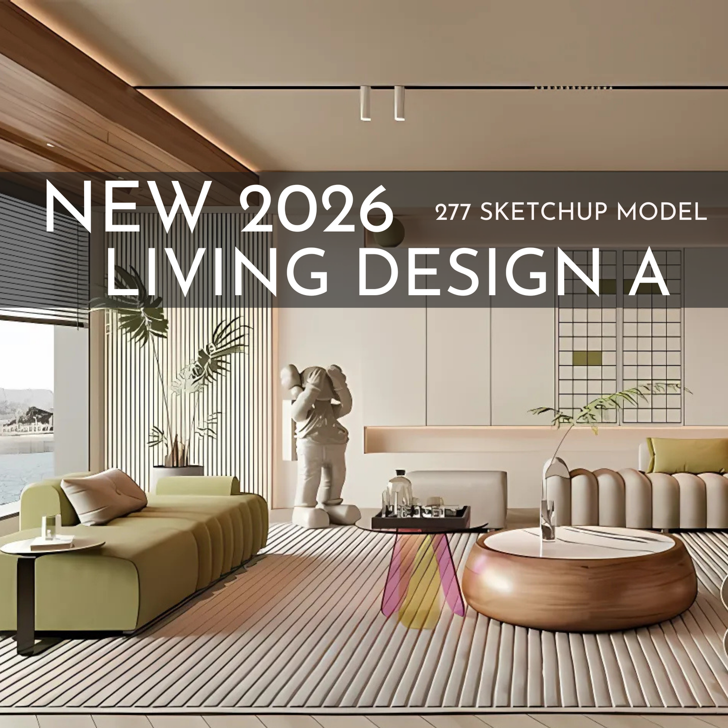 277 Living Room Design A SketchUp 3D Models | 2026 New Design | Interior Asset Pack