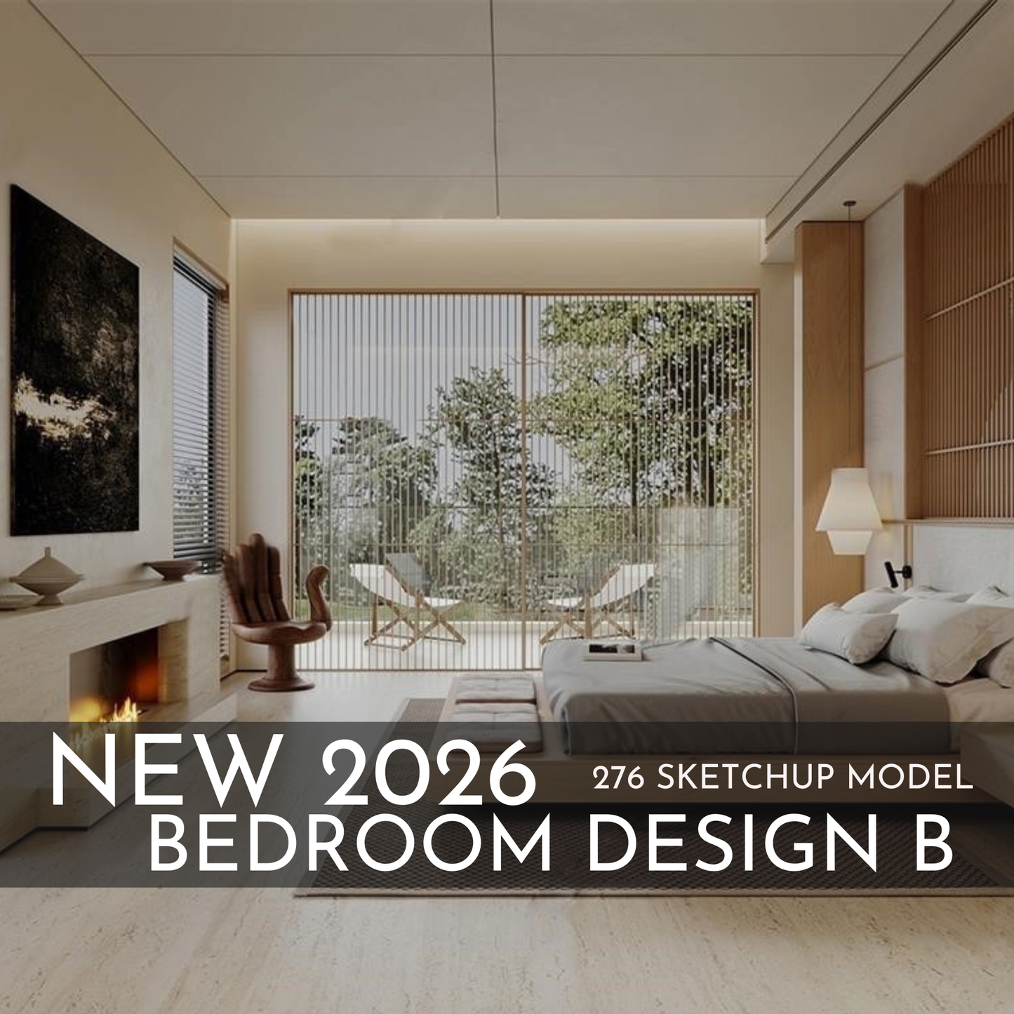2026 New Bedroom Design A – 276 SketchUp 3D Models | Interior Asset Pack