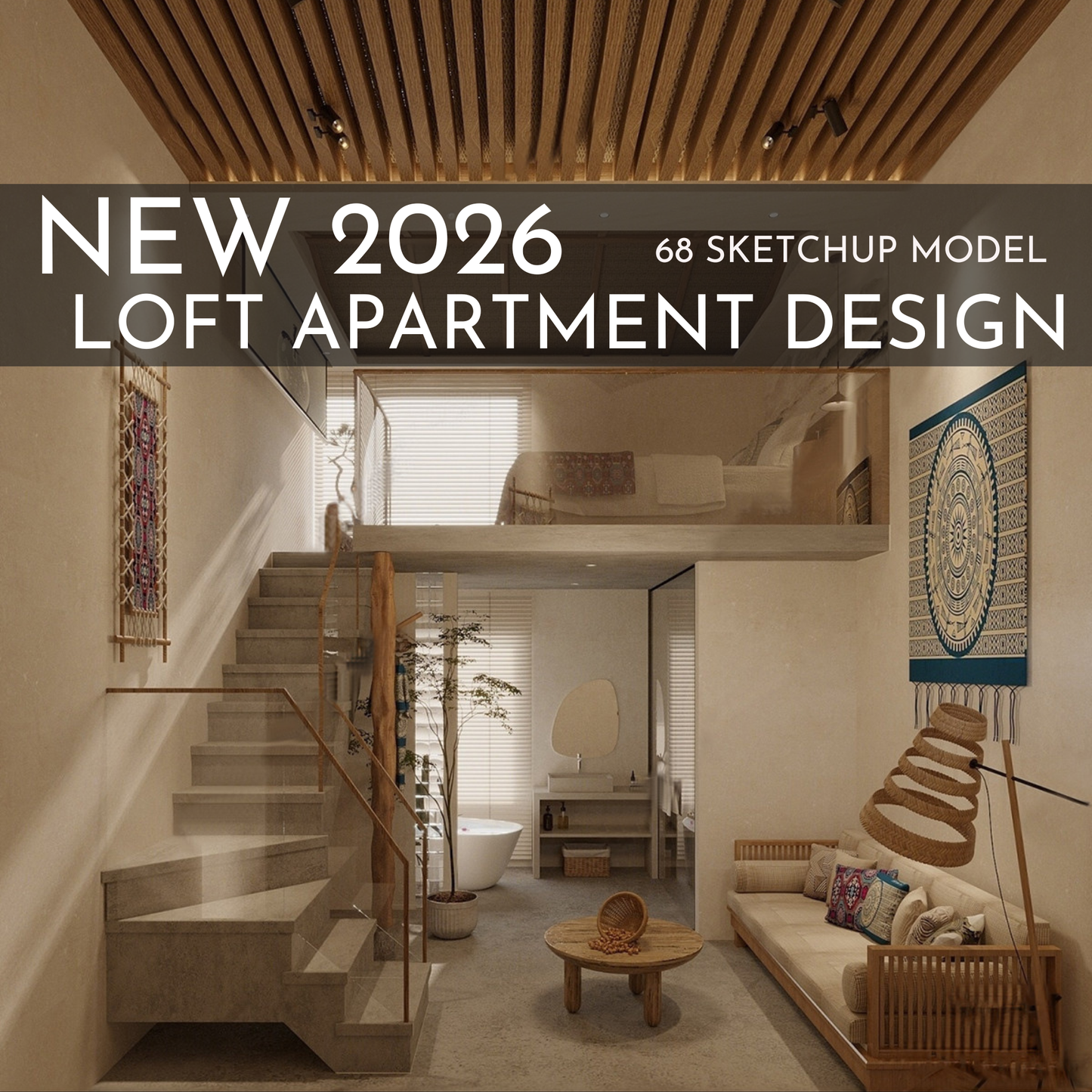 68 Loft Apartment SketchUp 3D Models | Modern Interior Asset Pack