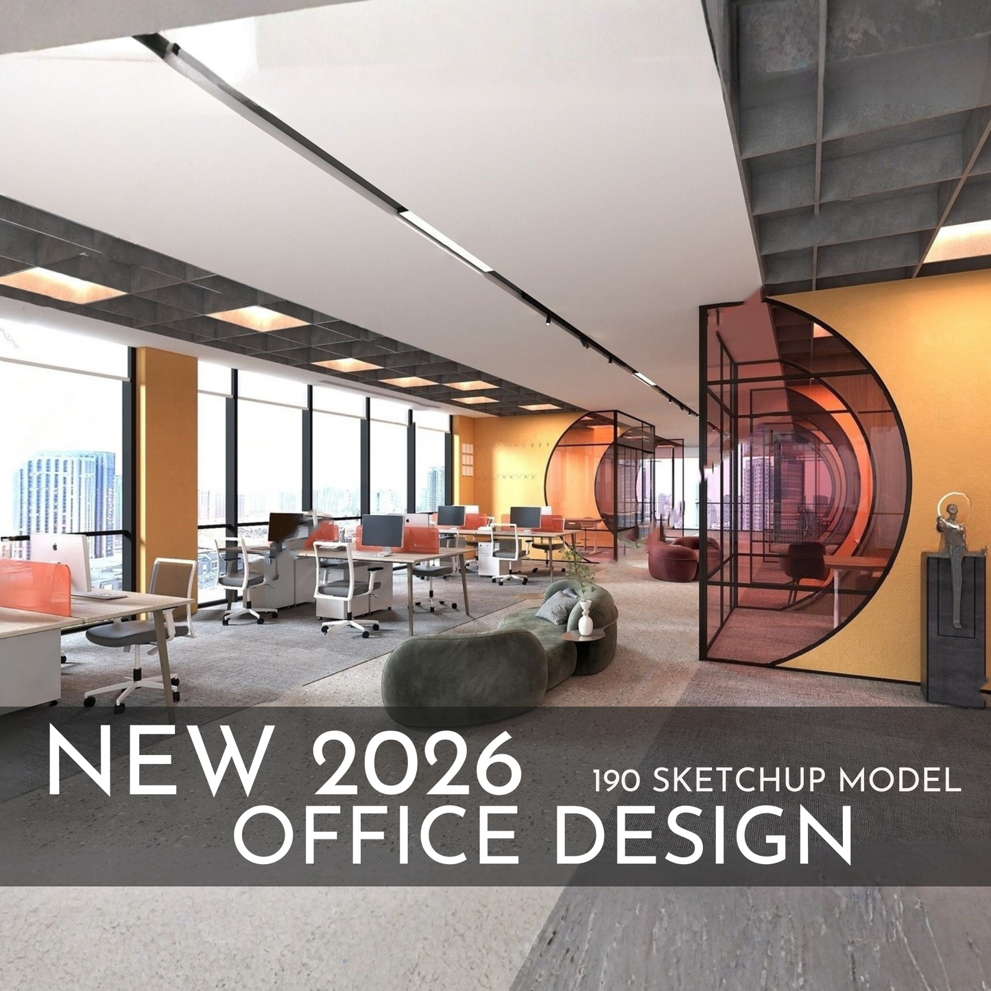 Office Design | 190 SketchUp 3D Models | Corporate Interior Asset Full Bundle