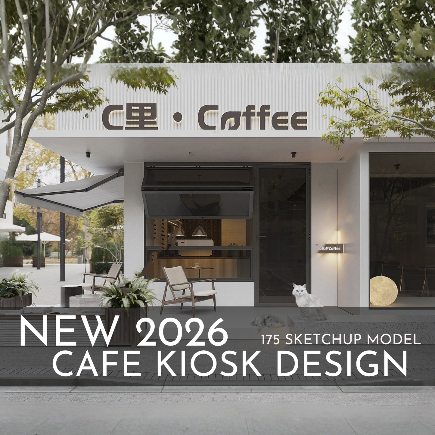 175 Cafe Kiosk Design SketchUp 3D Models | 2026 New Design | Interior Asset Pack