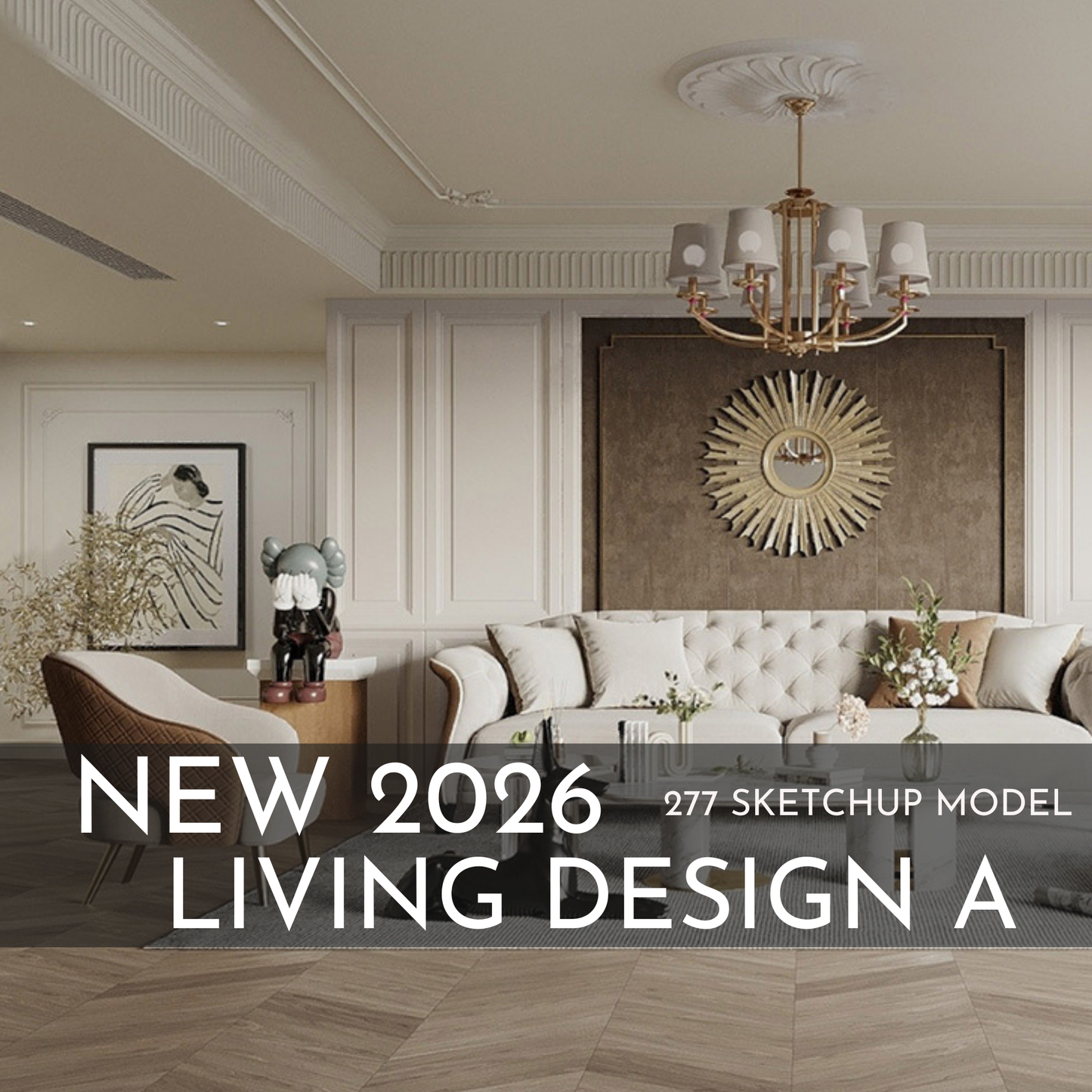 277 Living Room Design A SketchUp 3D Models | 2026 New Design | Interior Asset Pack