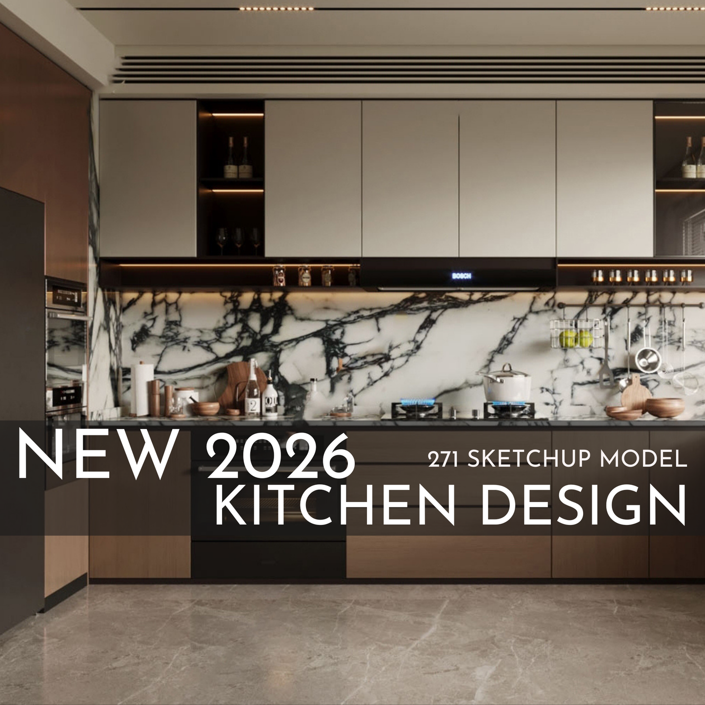 271 Kitchen SketchUp 3D Models | 2026 New Design | Interior Asset Pack