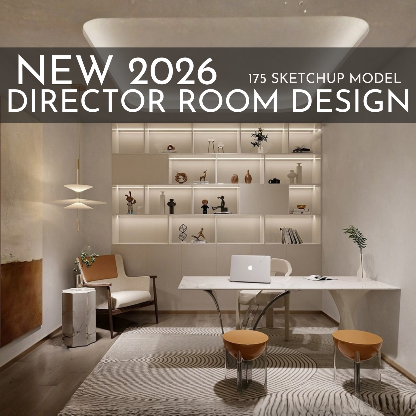 Director Room Design | 175 SketchUp 3D Models | Office Interior Asset Full Bundle