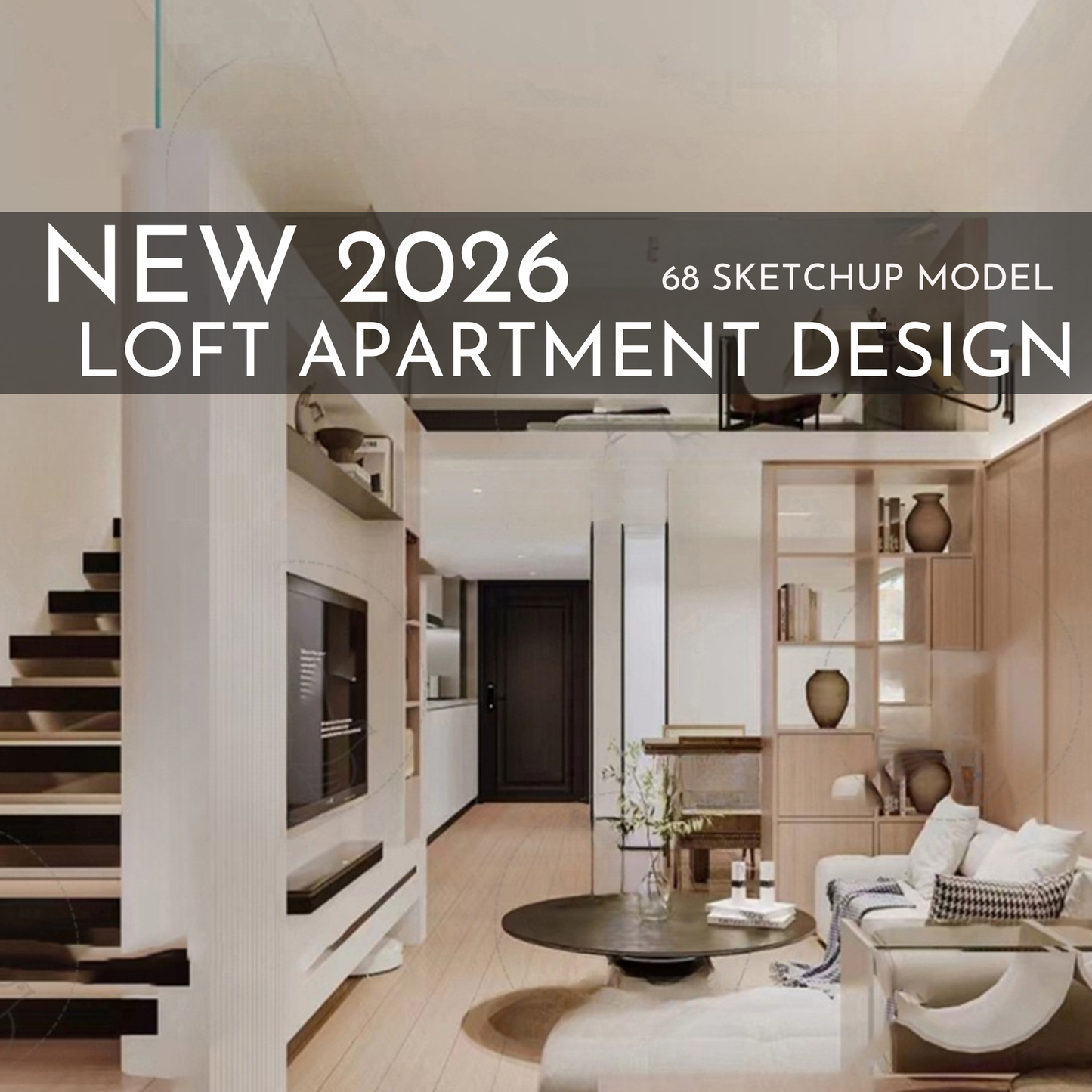68 Loft Apartment SketchUp 3D Models | Modern Interior Asset Pack