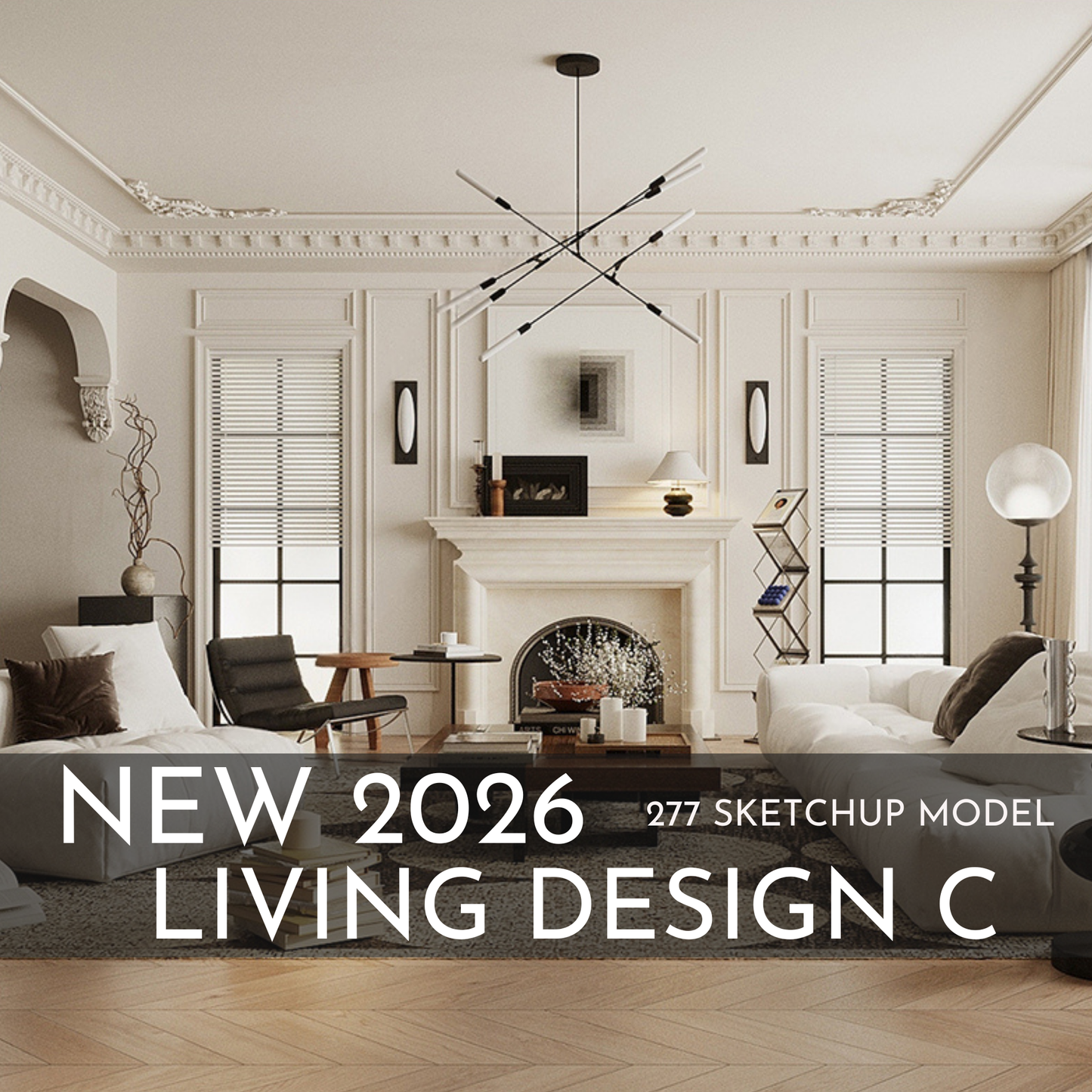 277 Living Room Design C SketchUp 3D Models | 2026 New Design | Interior Asset Pack