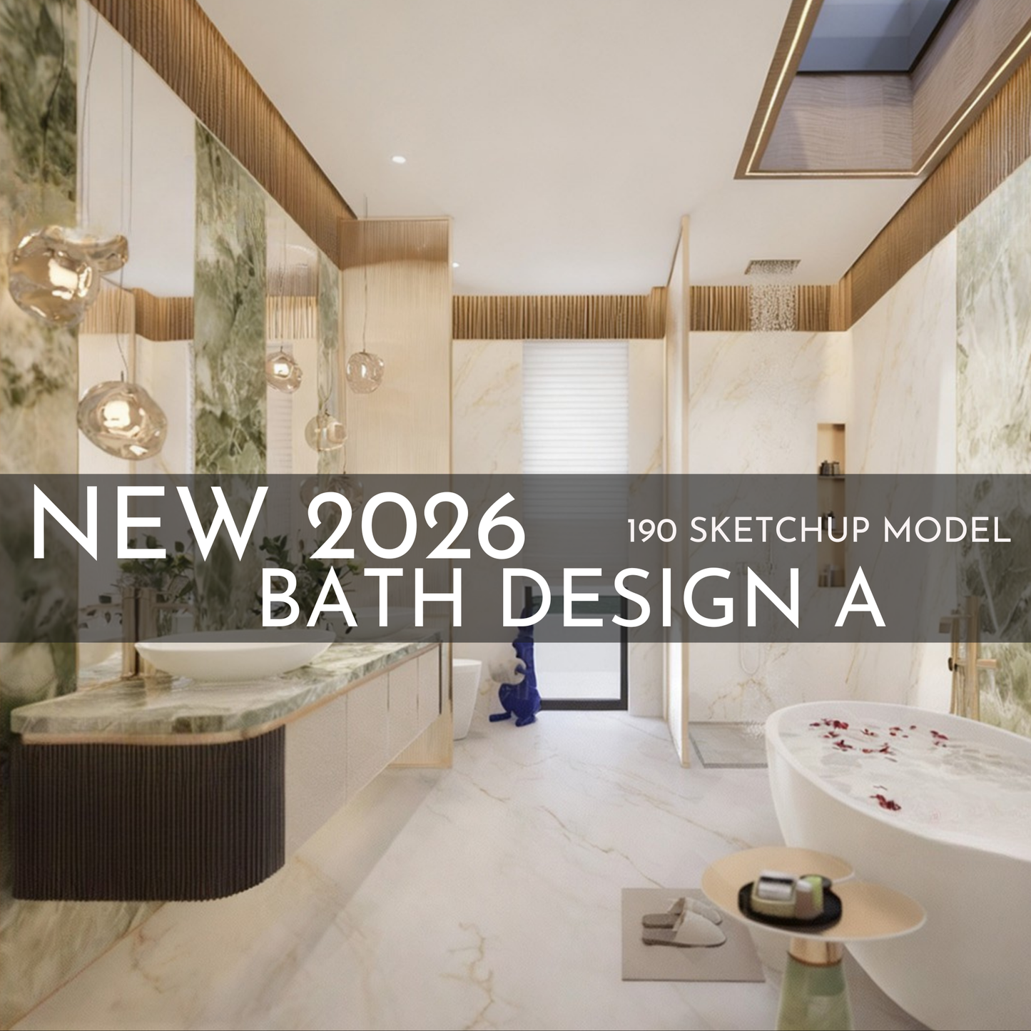 190 Bathroom SketchUp 3D Models | 2026 New Bath Design A | Interior Design Asset Pack