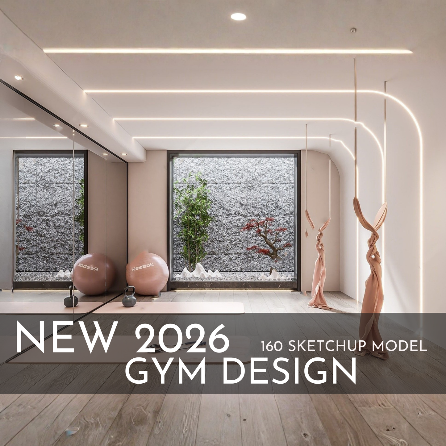 Gym Design | 160 SketchUp 3D Models | Commercial Interior Asset Full Bundle