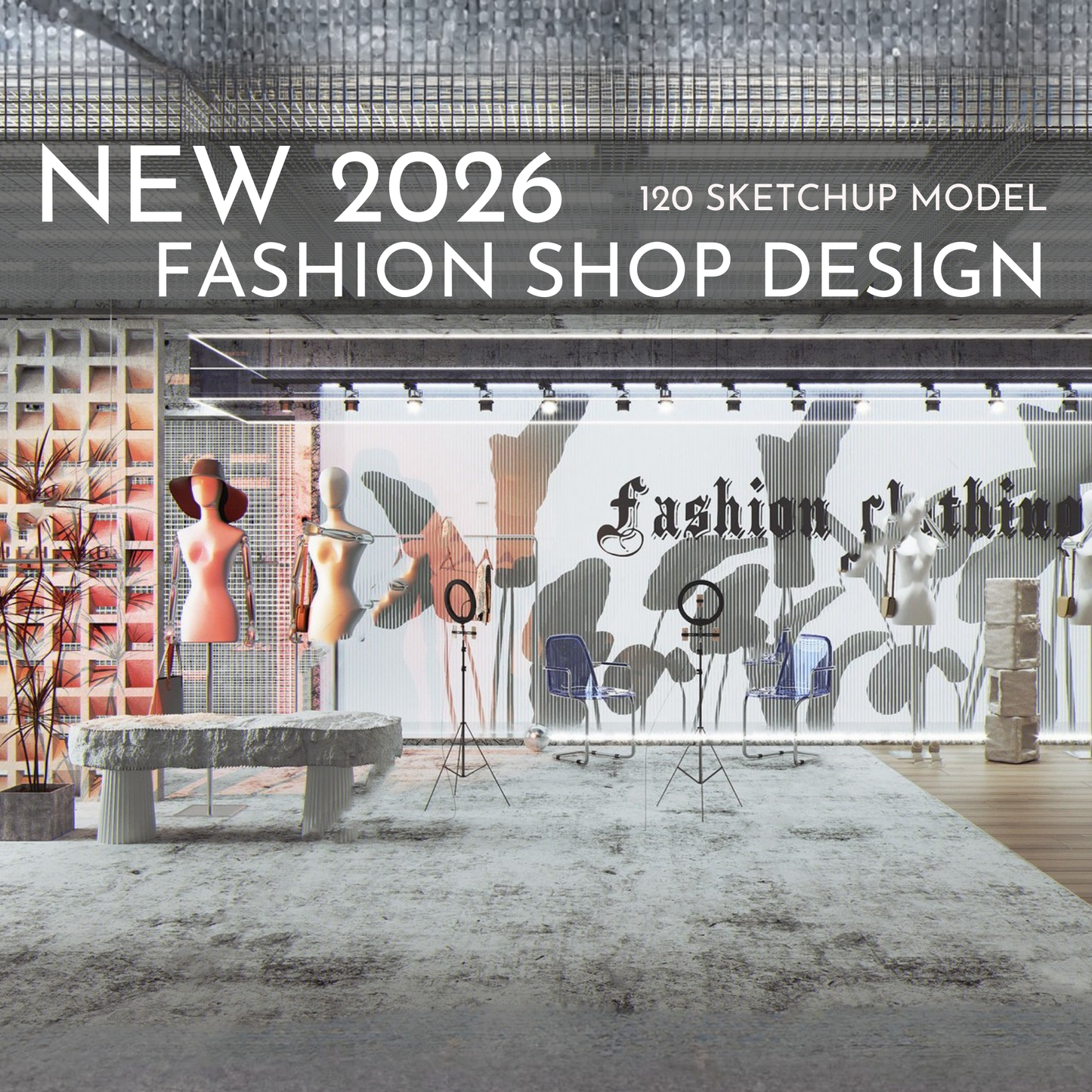 Fashion Shop Design | 120 SketchUp 3D Models | Retail Interior Full Bundle