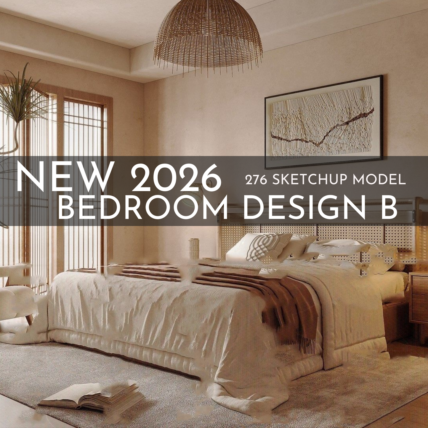 2026 New Bedroom Design B – 276 SketchUp 3D Models | Interior Asset Pack