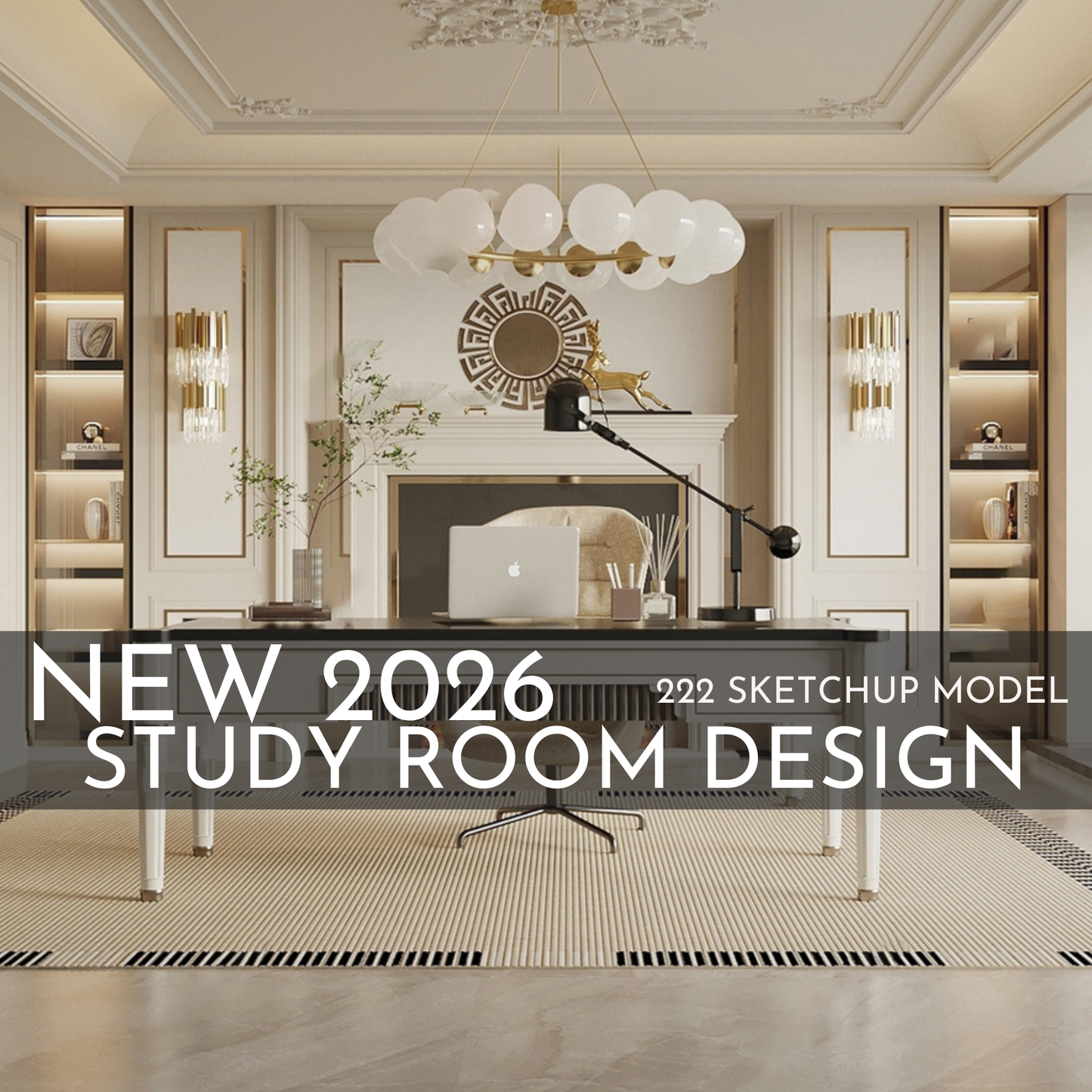 222 Study Room SketchUp 3D Models | 2026 New Design | Interior Asset Pack