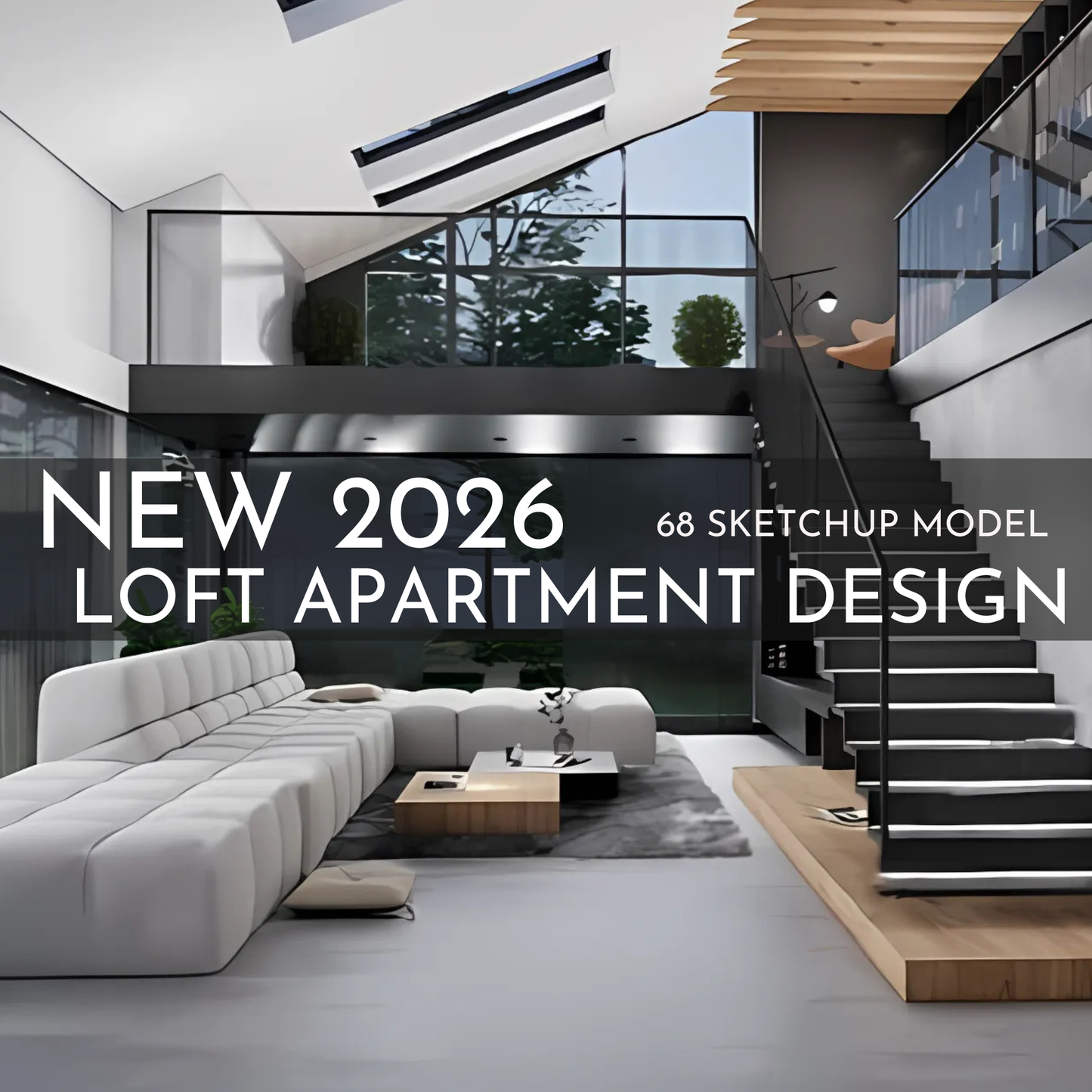 68 Loft Apartment SketchUp 3D Models | Modern Interior Asset Pack