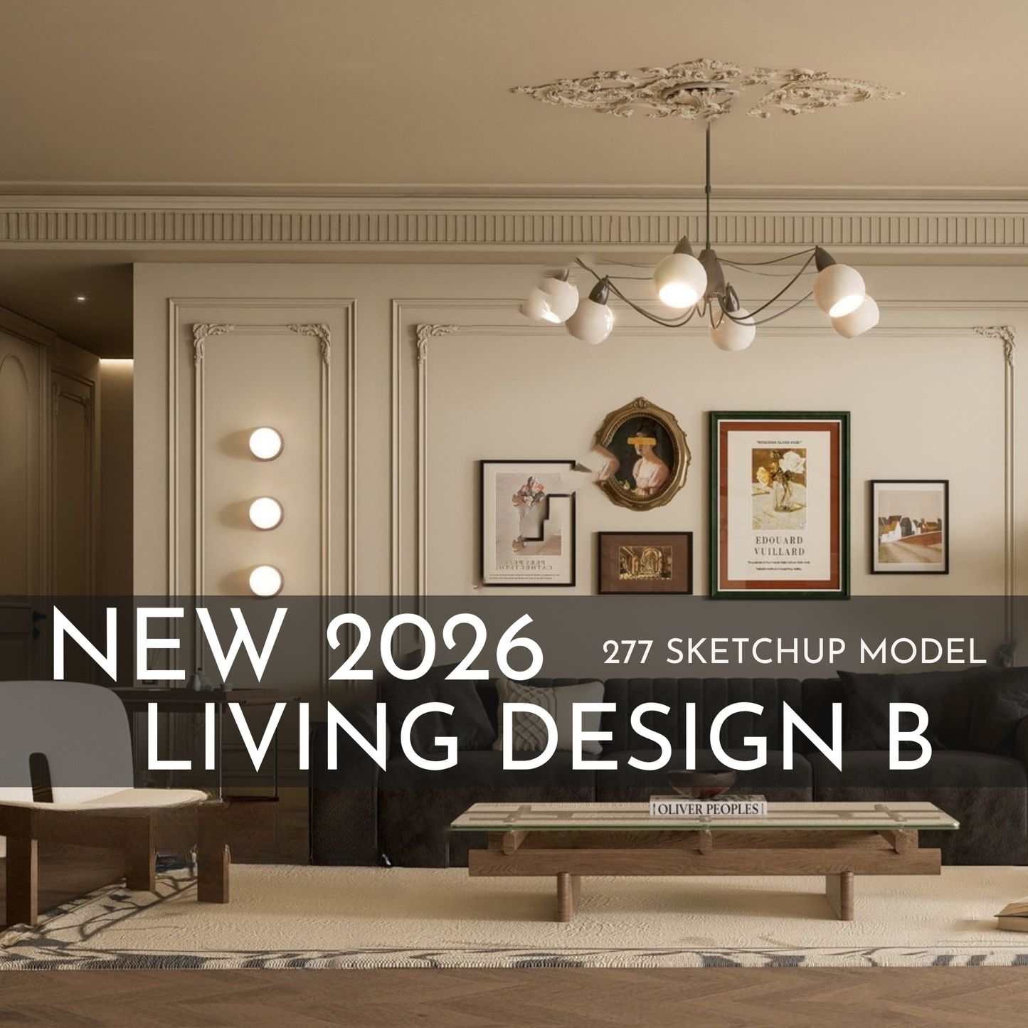 277 Living Room Design B SketchUp 3D Models | 2026 New Design | Interior Asset Pack
