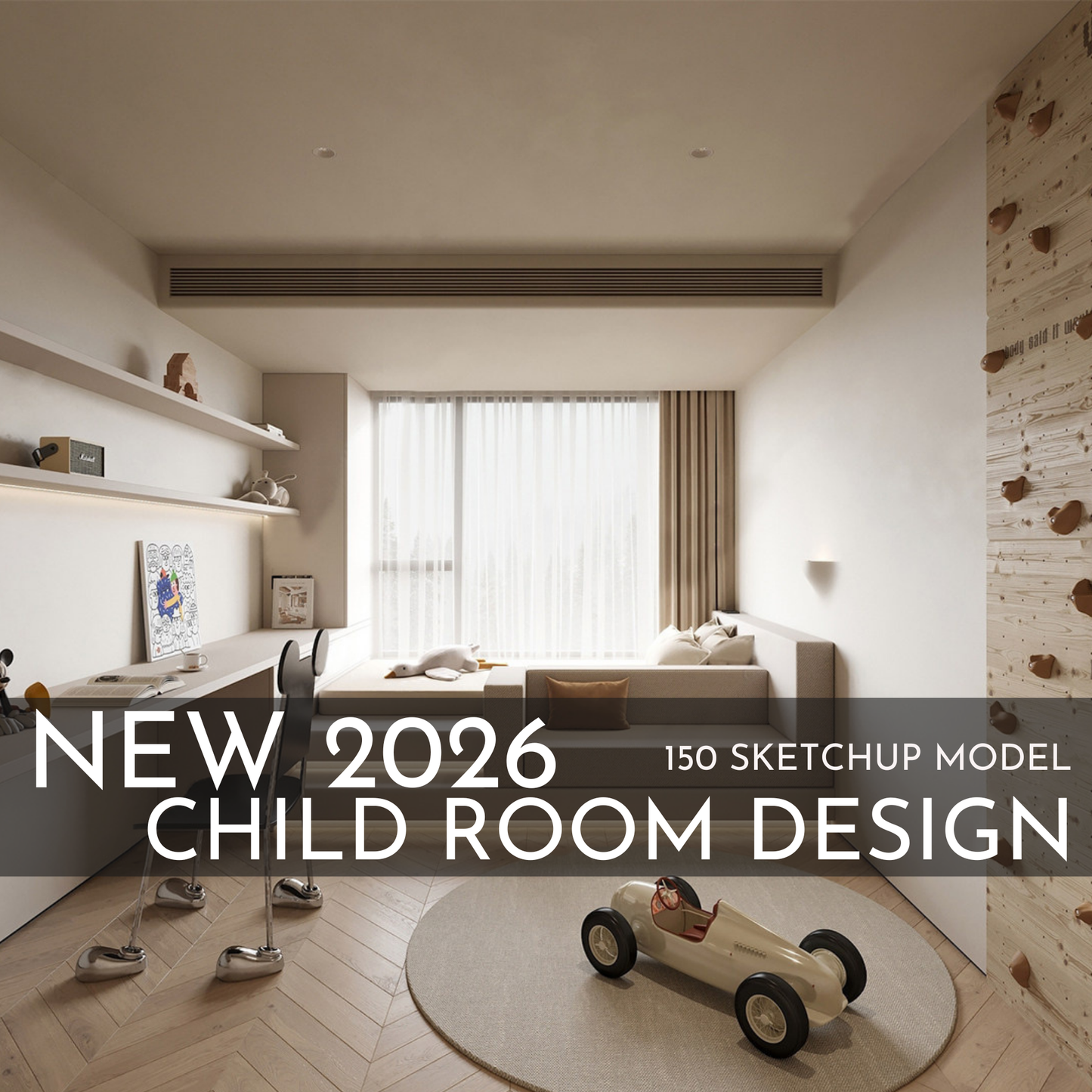 150 Child Study Room SketchUp 3D Models | 2026 New Interior Design Bundle