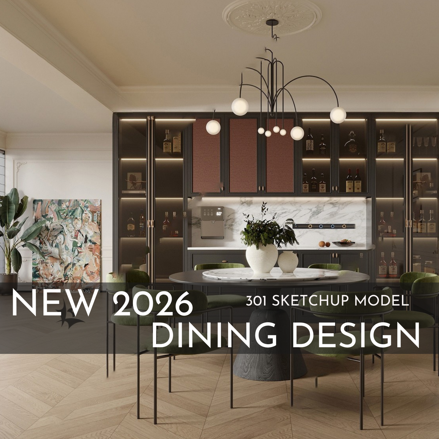 2026 NEW Dining - 301 Sketchup 3D Model Interior Design Model