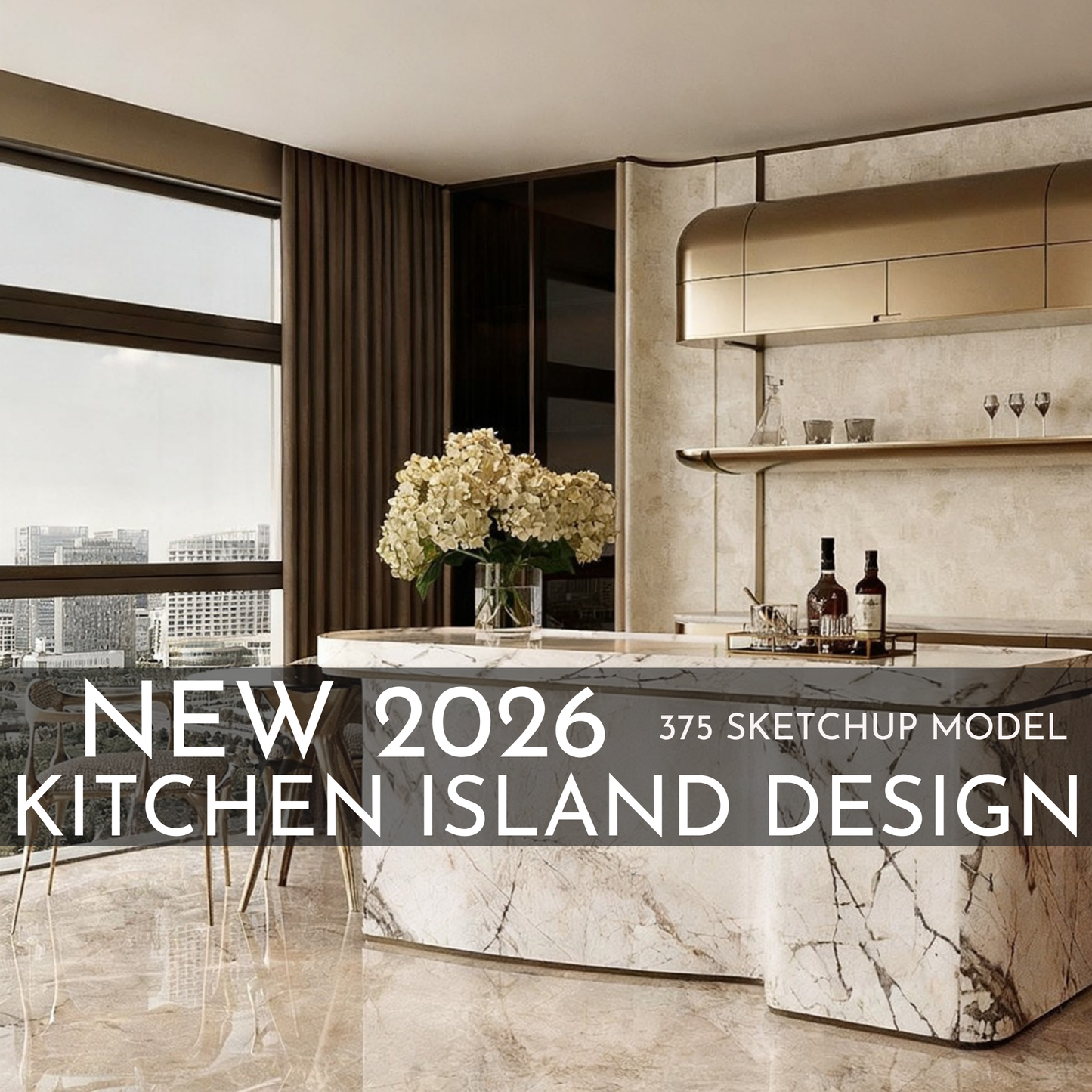 375 Kitchen Island SketchUp 3D Models | 2026 New Design | Interior Asset Pack