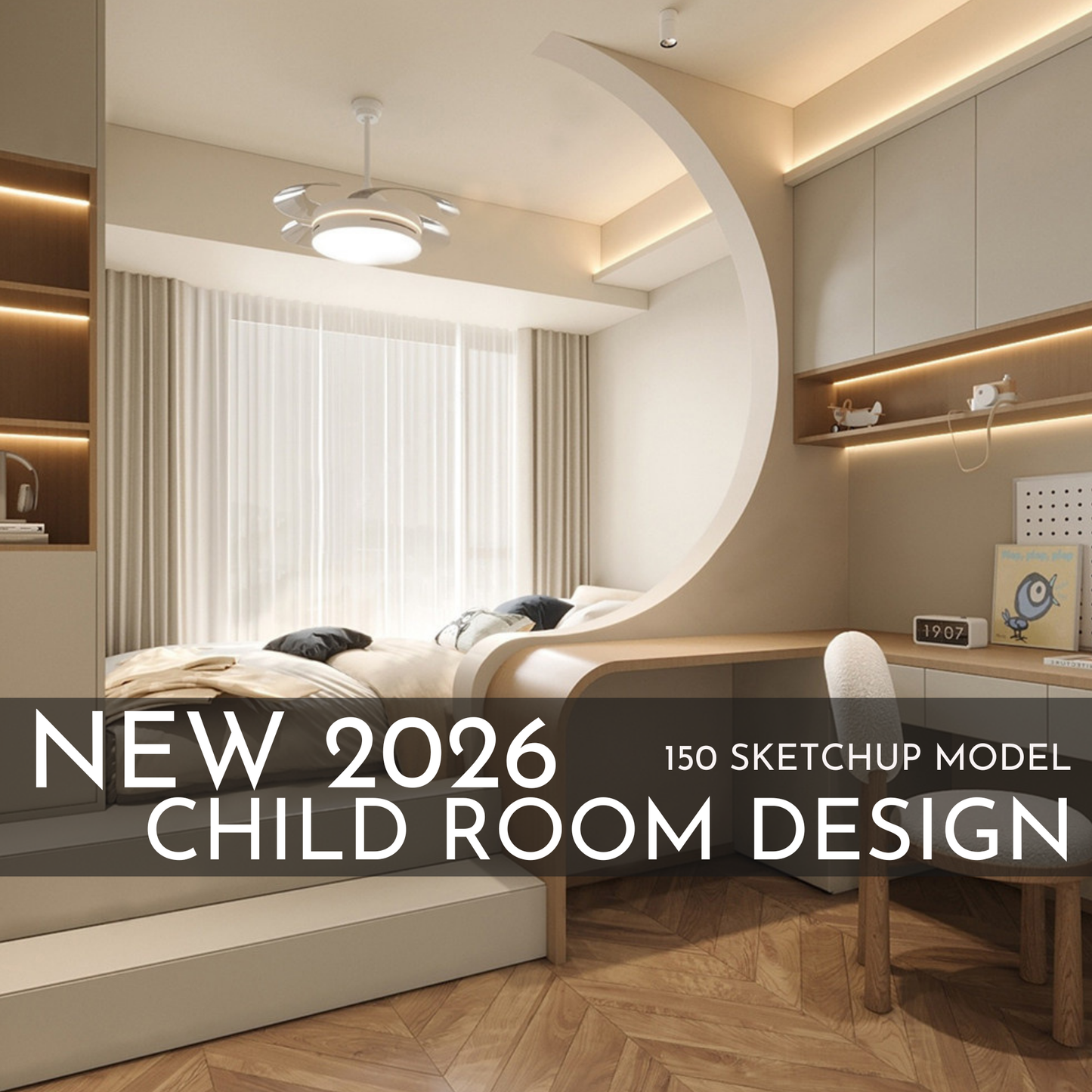 150 Child Study Room SketchUp 3D Models | 2026 New Interior Design Bundle