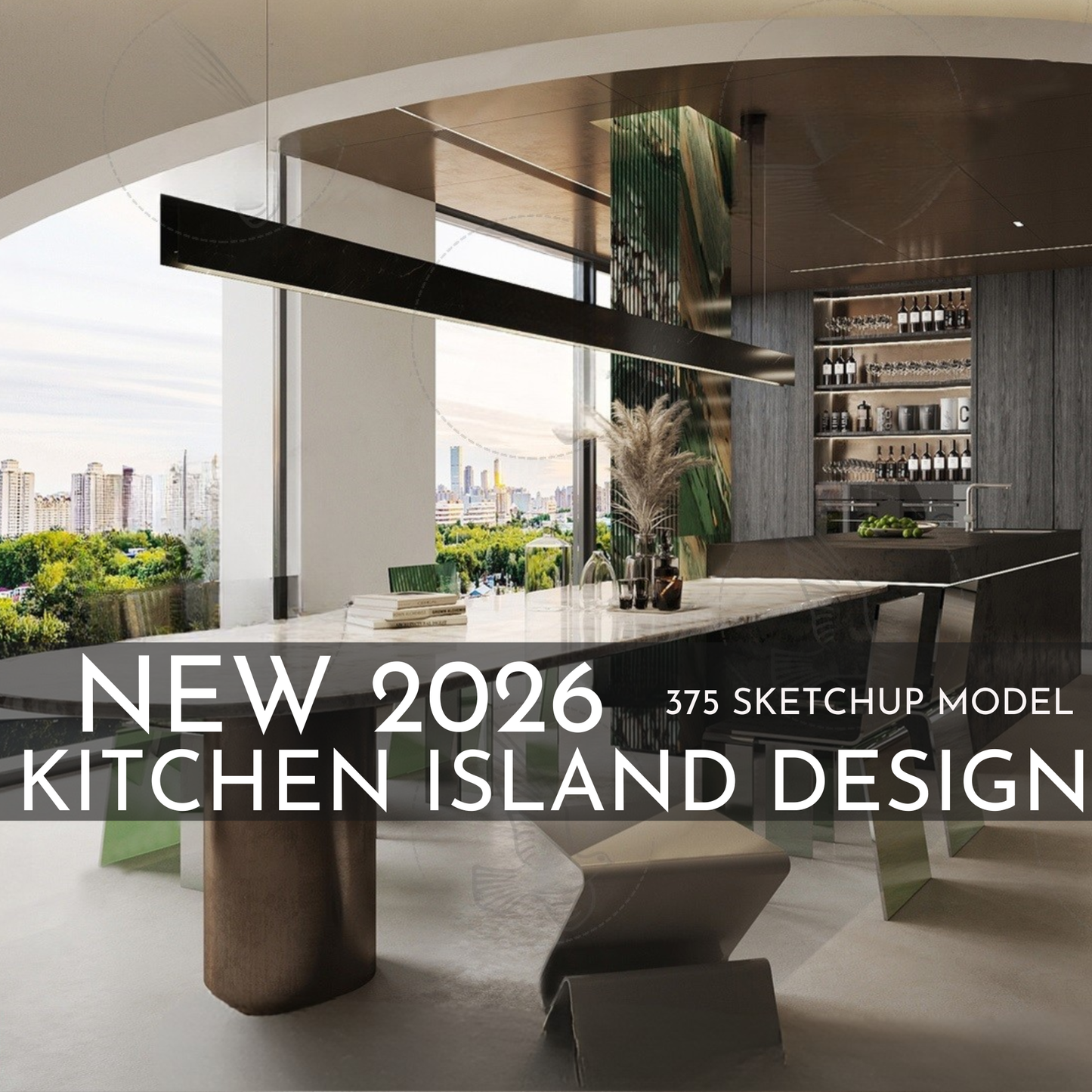 375 Kitchen Island SketchUp 3D Models | 2026 New Design | Interior Asset Pack