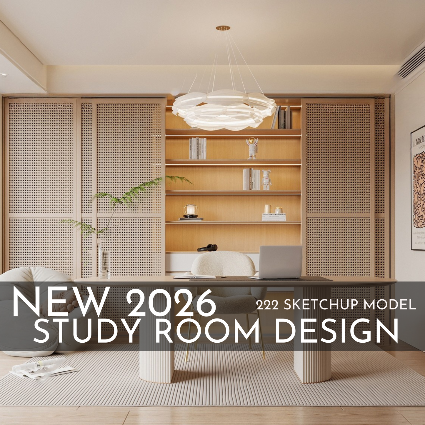 222 Study Room SketchUp 3D Models | 2026 New Design | Interior Asset Pack