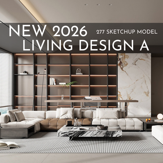 277 Living Room Design A SketchUp 3D Models | 2026 New Design | Interior Asset Pack