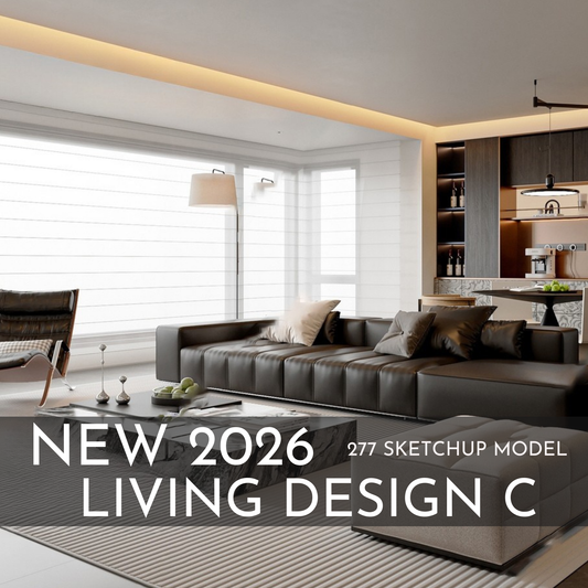 277 Living Room Design C SketchUp 3D Models | 2026 New Design | Interior Asset Pack