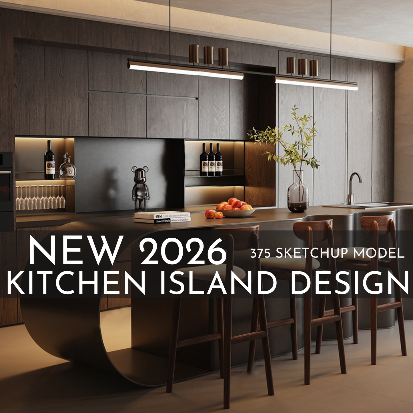 375 Kitchen Island SketchUp 3D Models | 2026 New Design | Interior Asset Pack