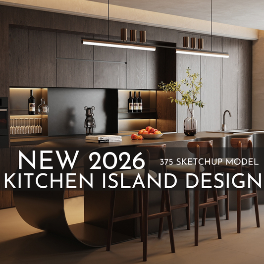 375 Kitchen Island SketchUp 3D Models | 2026 New Design | Interior Asset Pack