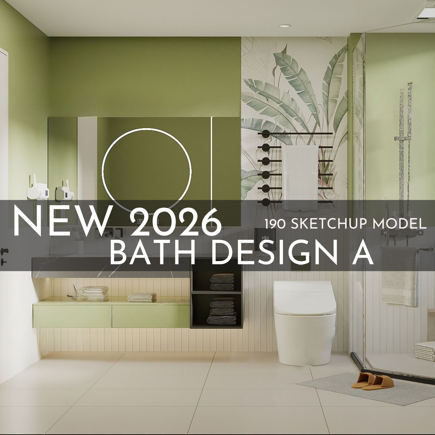 190 Bathroom SketchUp 3D Models | 2026 New Bath Design A | Interior Design Asset Pack
