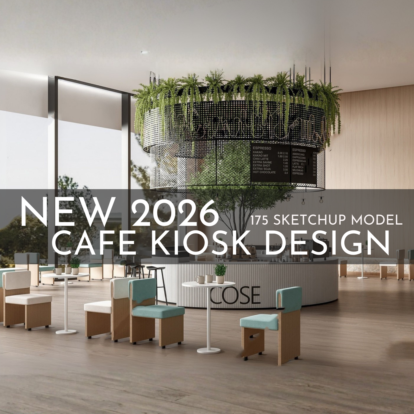 175 Cafe Kiosk Design SketchUp 3D Models | 2026 New Design | Interior Asset Pack