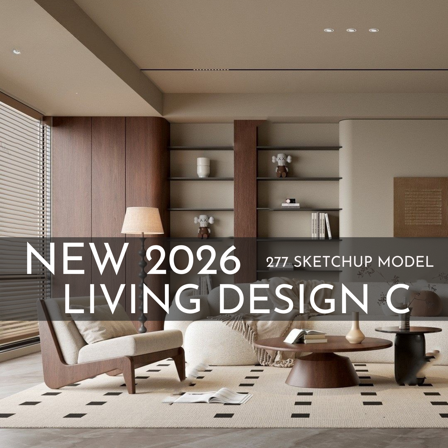 277 Living Room Design C SketchUp 3D Models | 2026 New Design | Interior Asset Pack