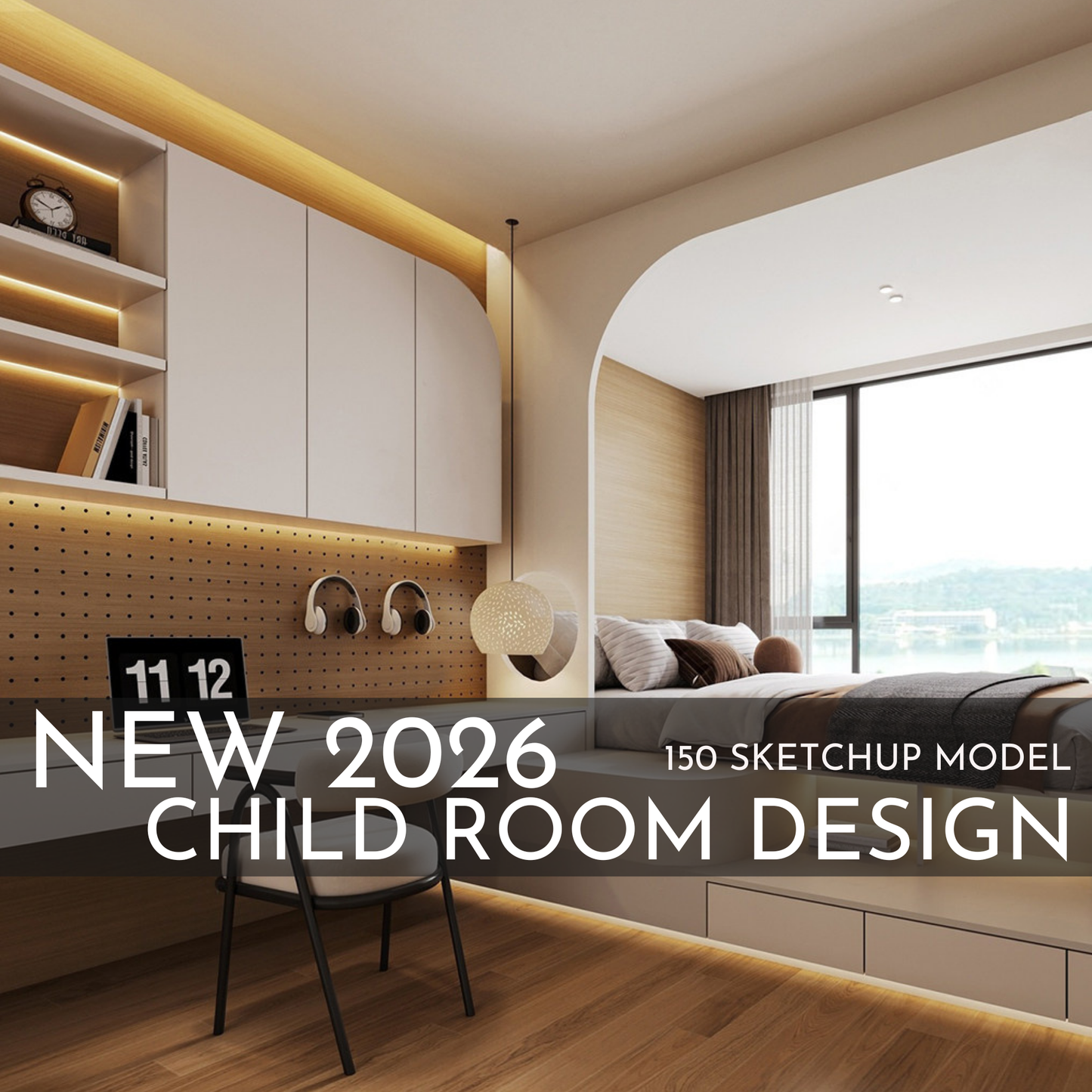 150 Child Study Room SketchUp 3D Models | 2026 New Interior Design Bundle
