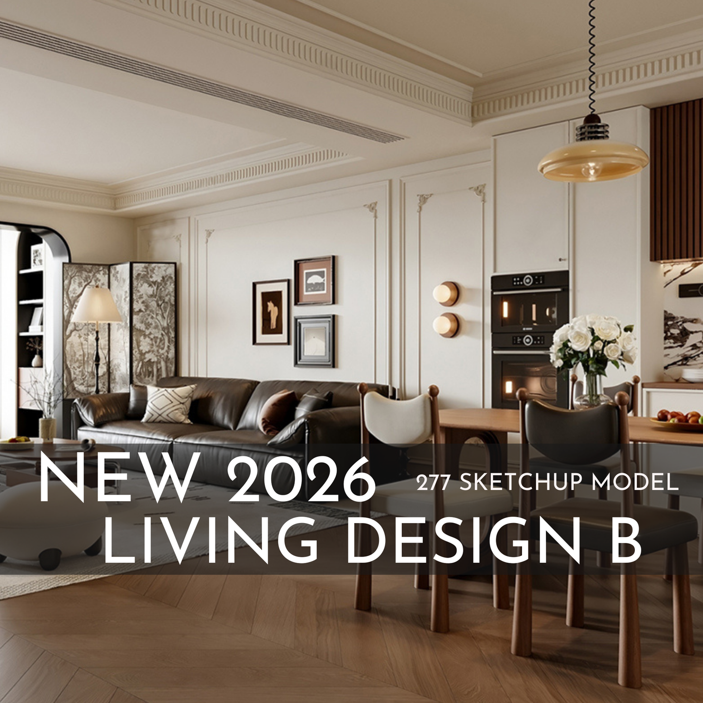 277 Living Room Design B SketchUp 3D Models | 2026 New Design | Interior Asset Pack