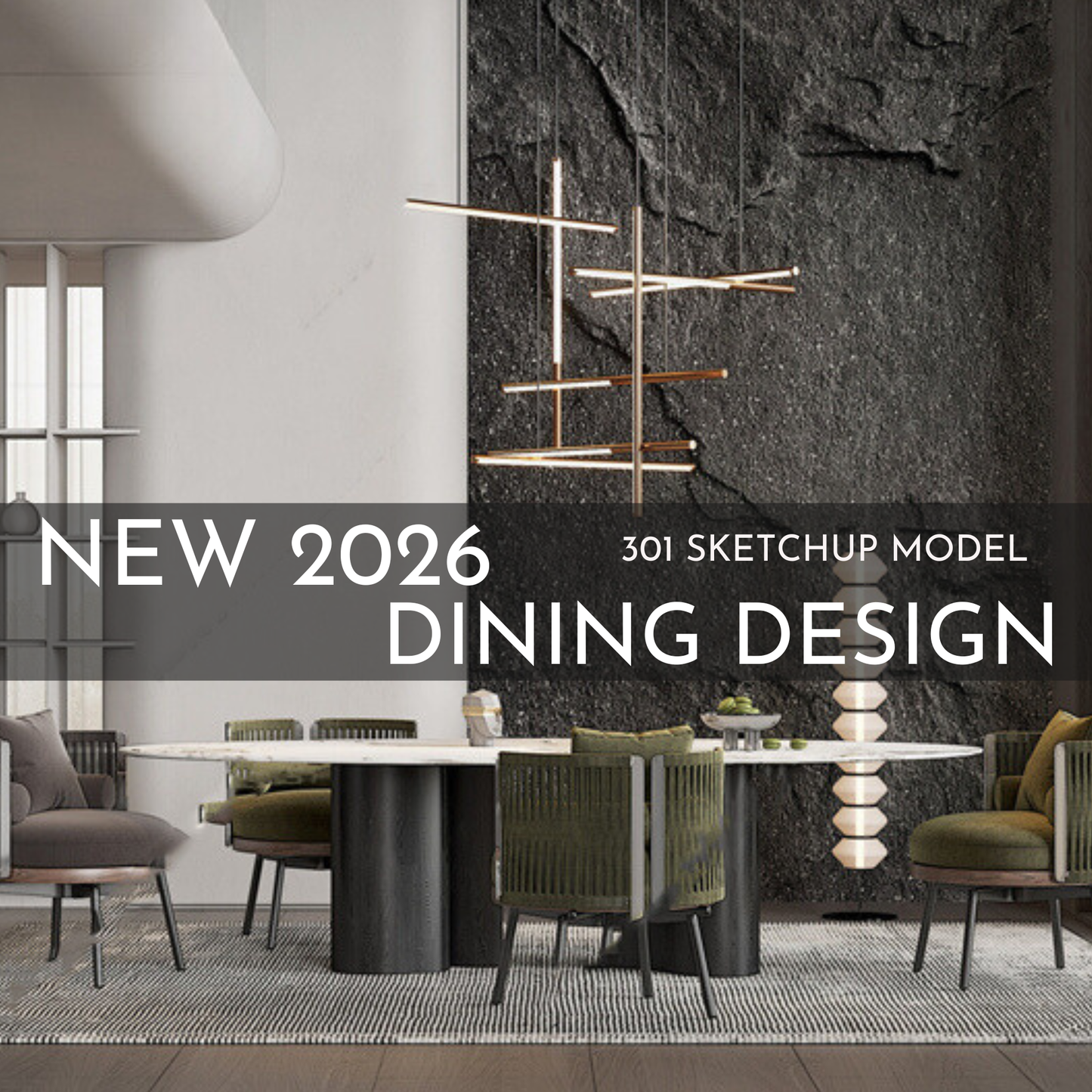 2026 NEW Dining - 301 Sketchup 3D Model Interior Design Model