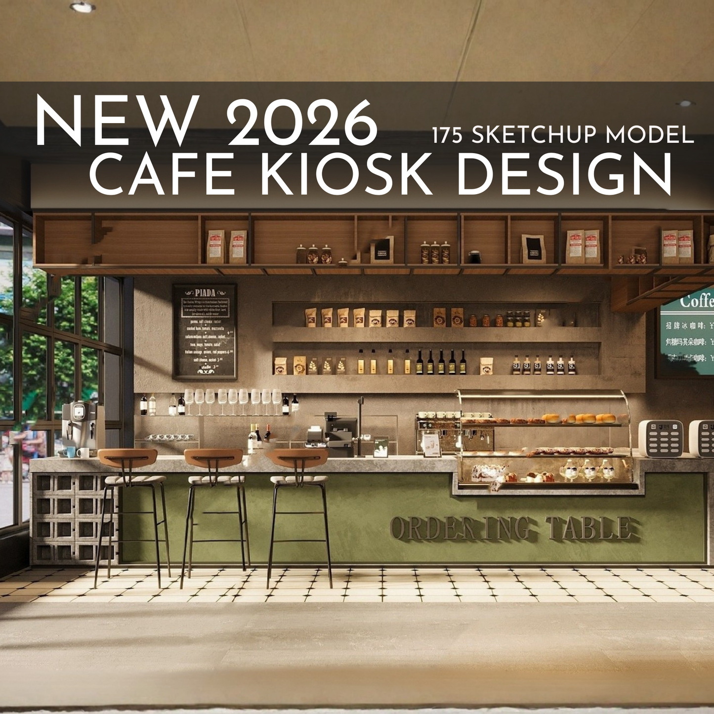 175 Cafe Kiosk Design SketchUp 3D Models | 2026 New Design | Interior Asset Pack