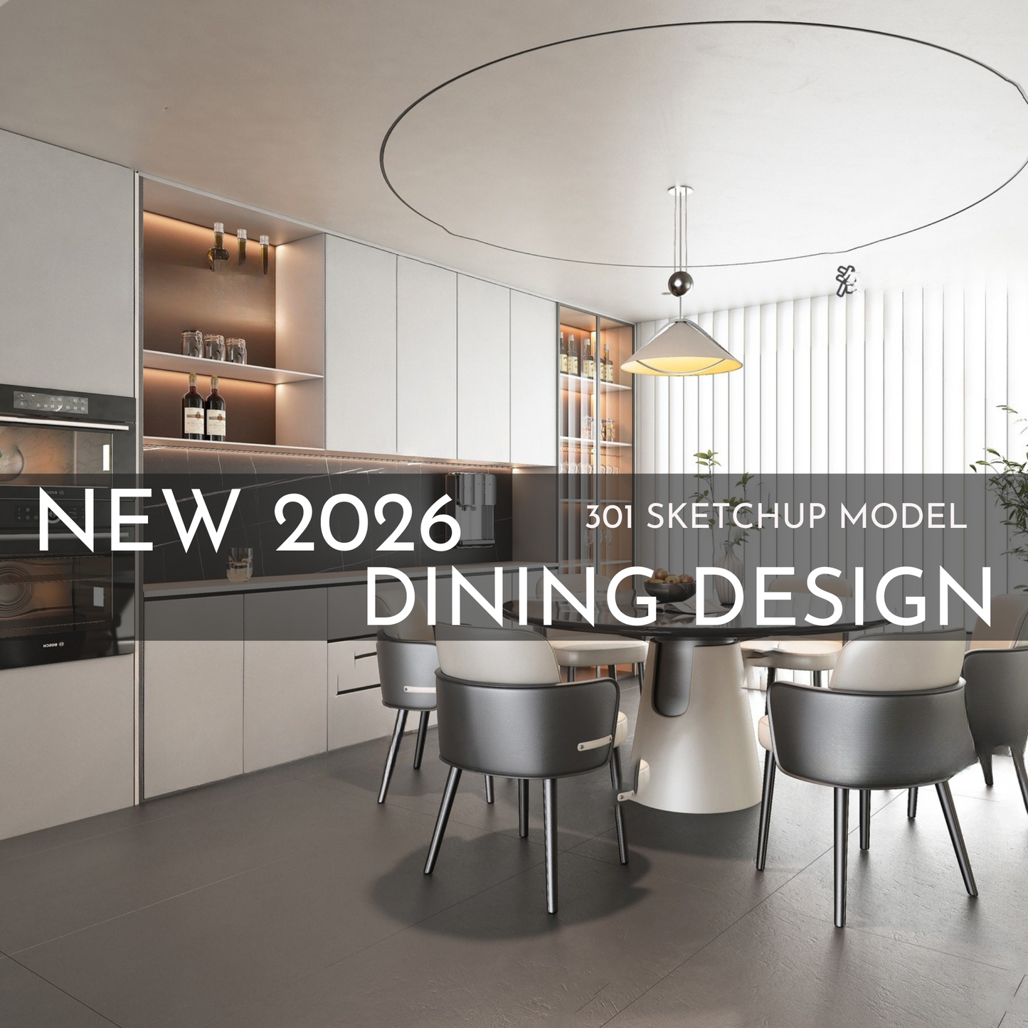 2026 NEW Dining - 301 Sketchup 3D Model Interior Design Model