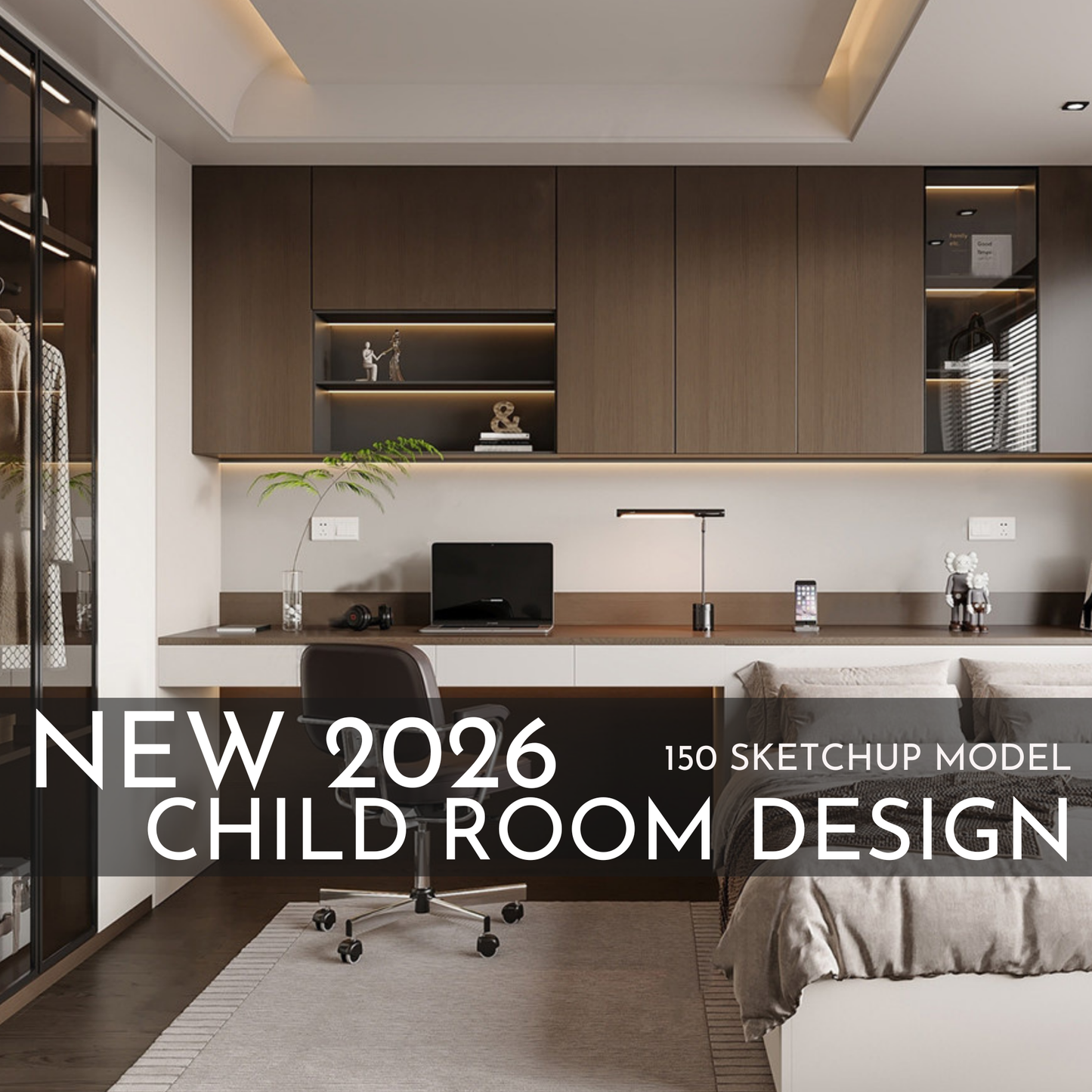 150 Child Study Room SketchUp 3D Models | 2026 New Interior Design Bundle