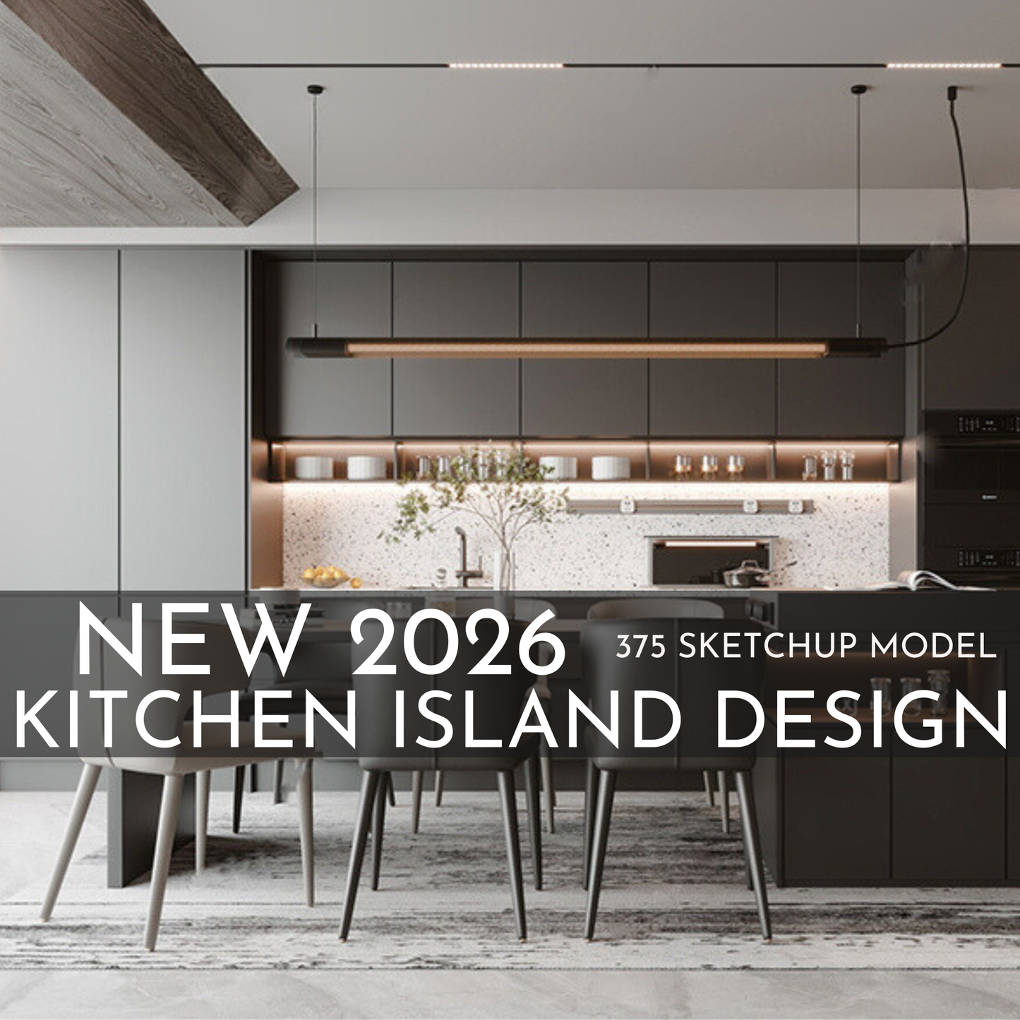 375 Kitchen Island SketchUp 3D Models | 2026 New Design | Interior Asset Pack
