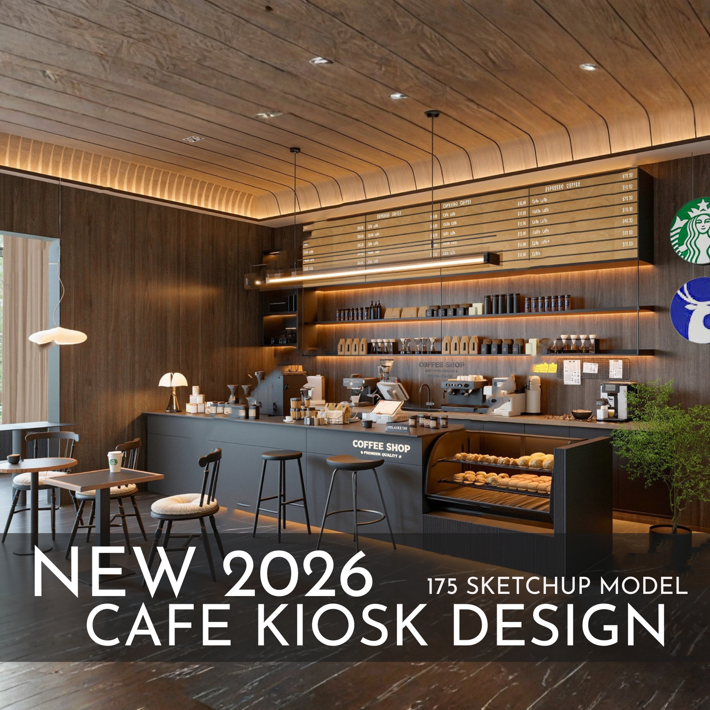 175 Cafe Kiosk Design SketchUp 3D Models | 2026 New Design | Interior Asset Pack