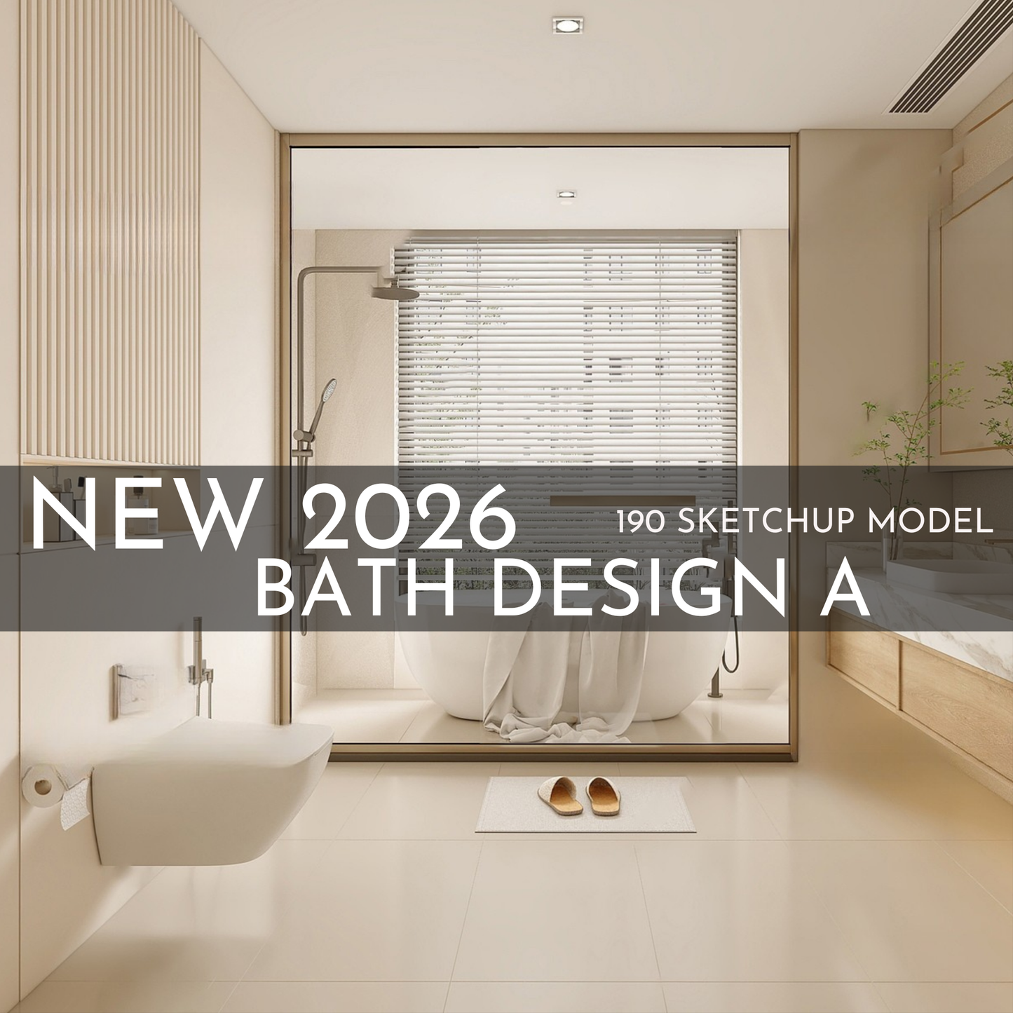 190 Bathroom SketchUp 3D Models | 2026 New Bath Design A | Interior Design Asset Pack